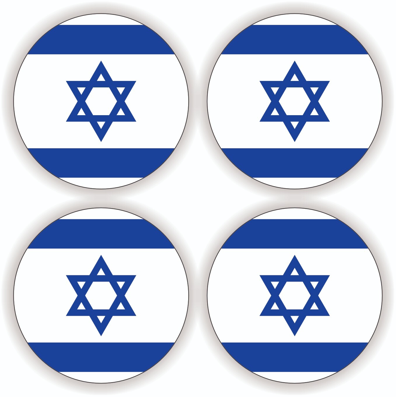 4 pack – ISRAELI FLAG Vinyl Hard Hat Helmet Stickers Decals Toolbox Israel Flags