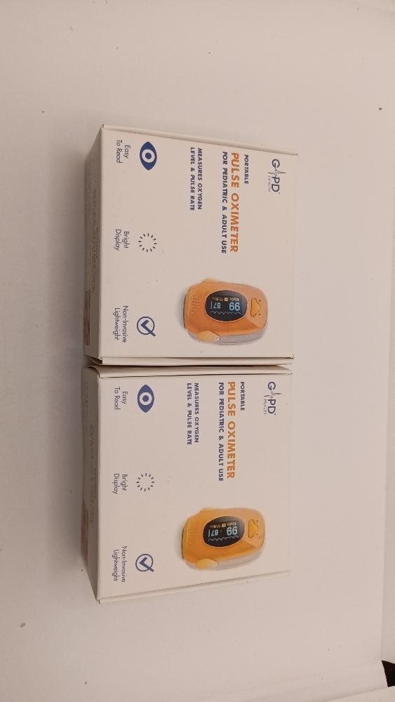 2 pack GPD Health Pediatric and Adult Pulse Oximeter Orange Penguin Shape