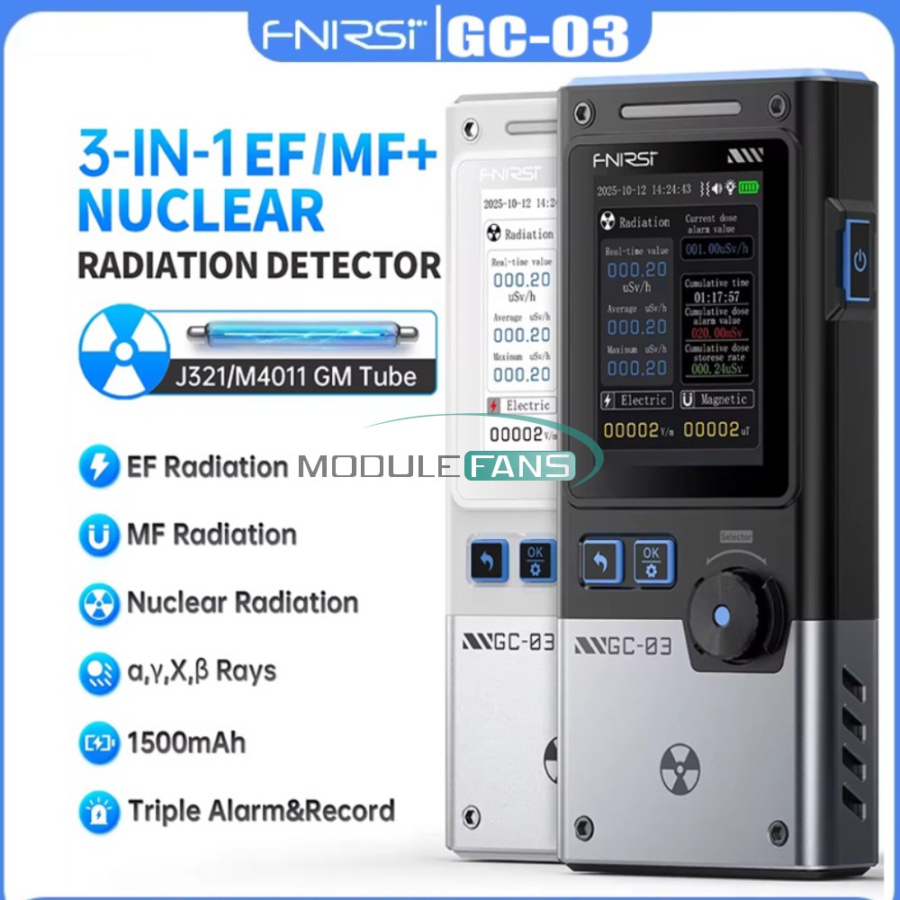 FNIRSI GC-03 3-IN 1 Electromagnetic Radiation Detector NR+EF+MF Detection Tools