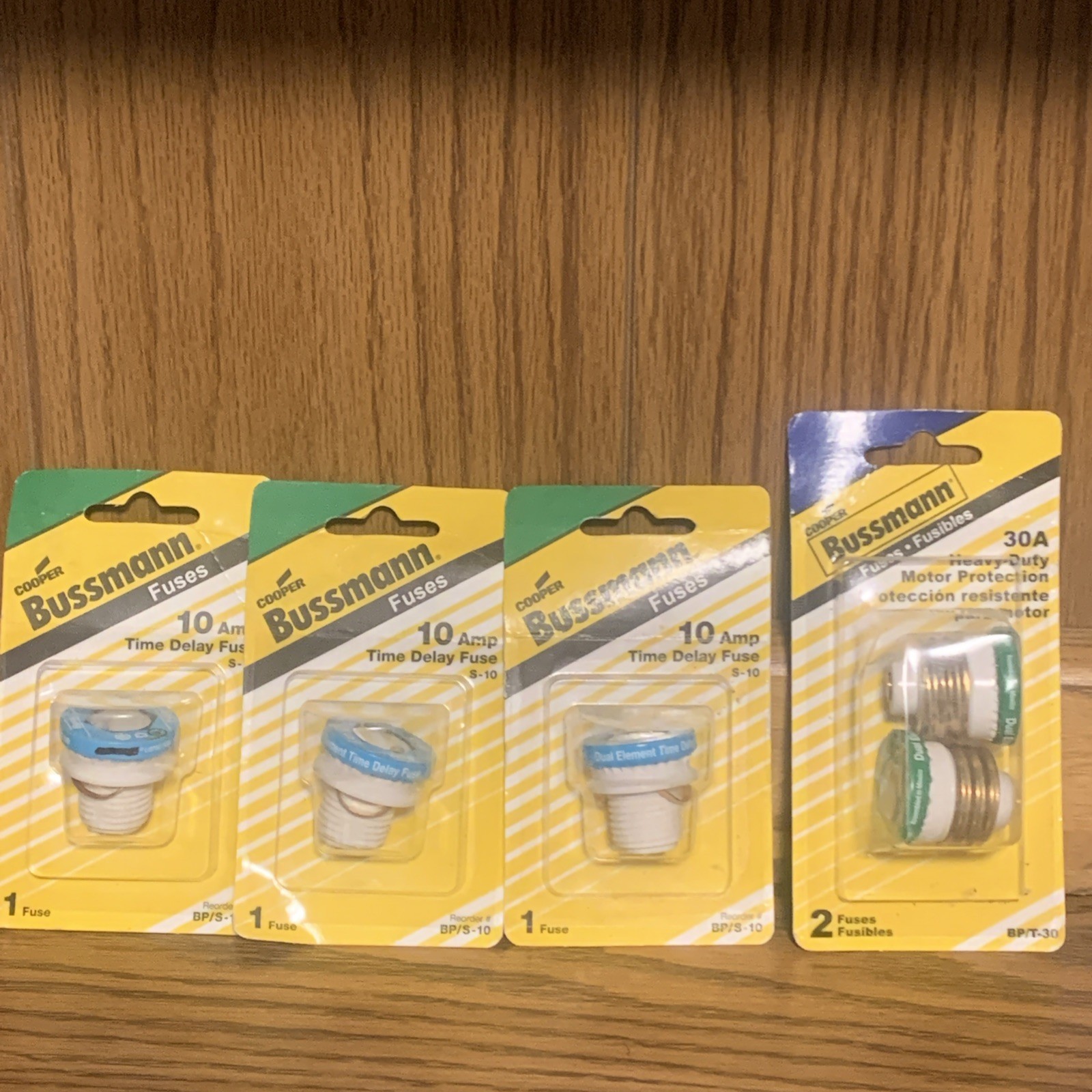 Bussmann Plug Fuse, Lot of 5 BP/T-30, 2-BP/S-10 NEW iN PACKAGE