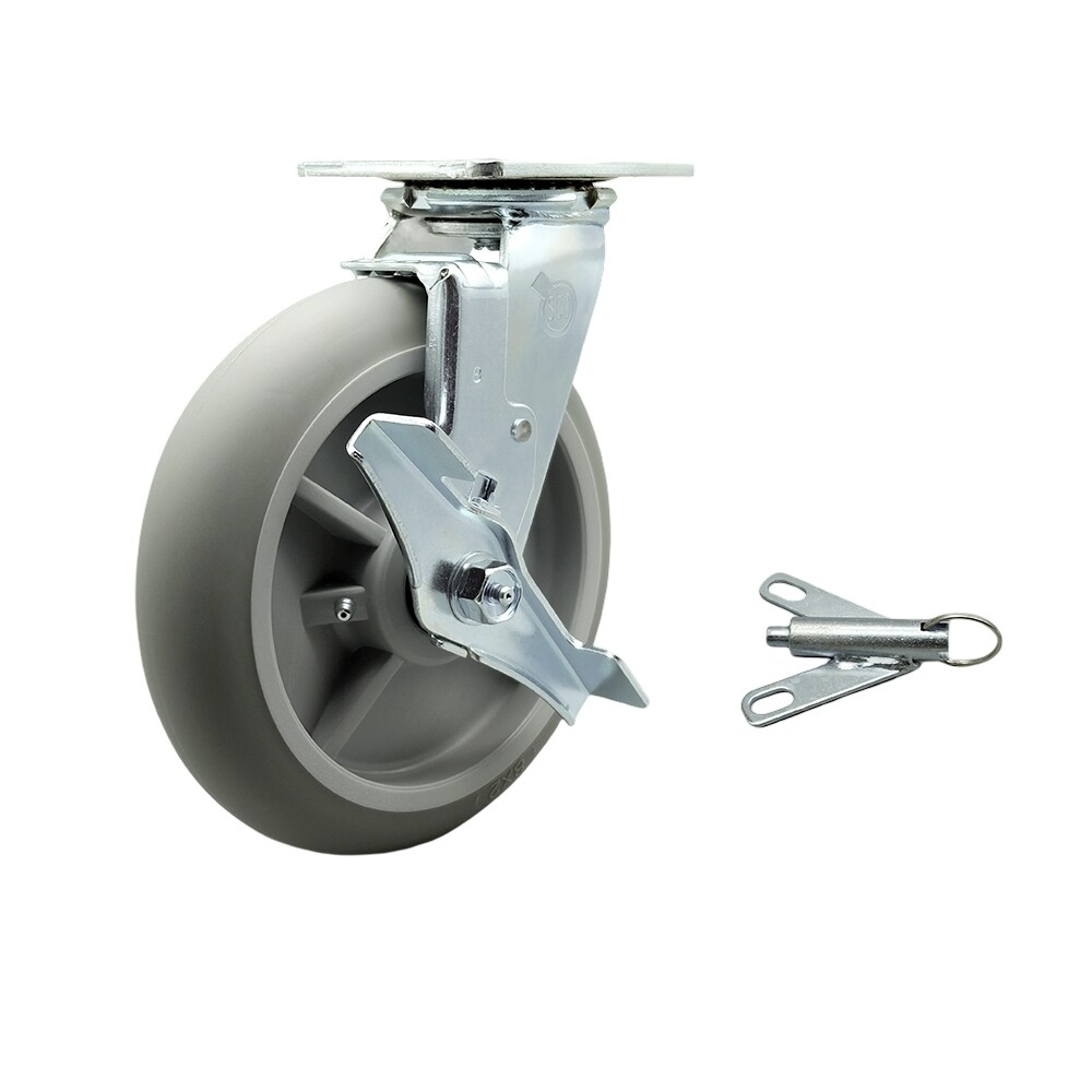 Lavex Lodging Housekeeping Cart Caster – Swivel with Brake and Swivel Lock – SCC
