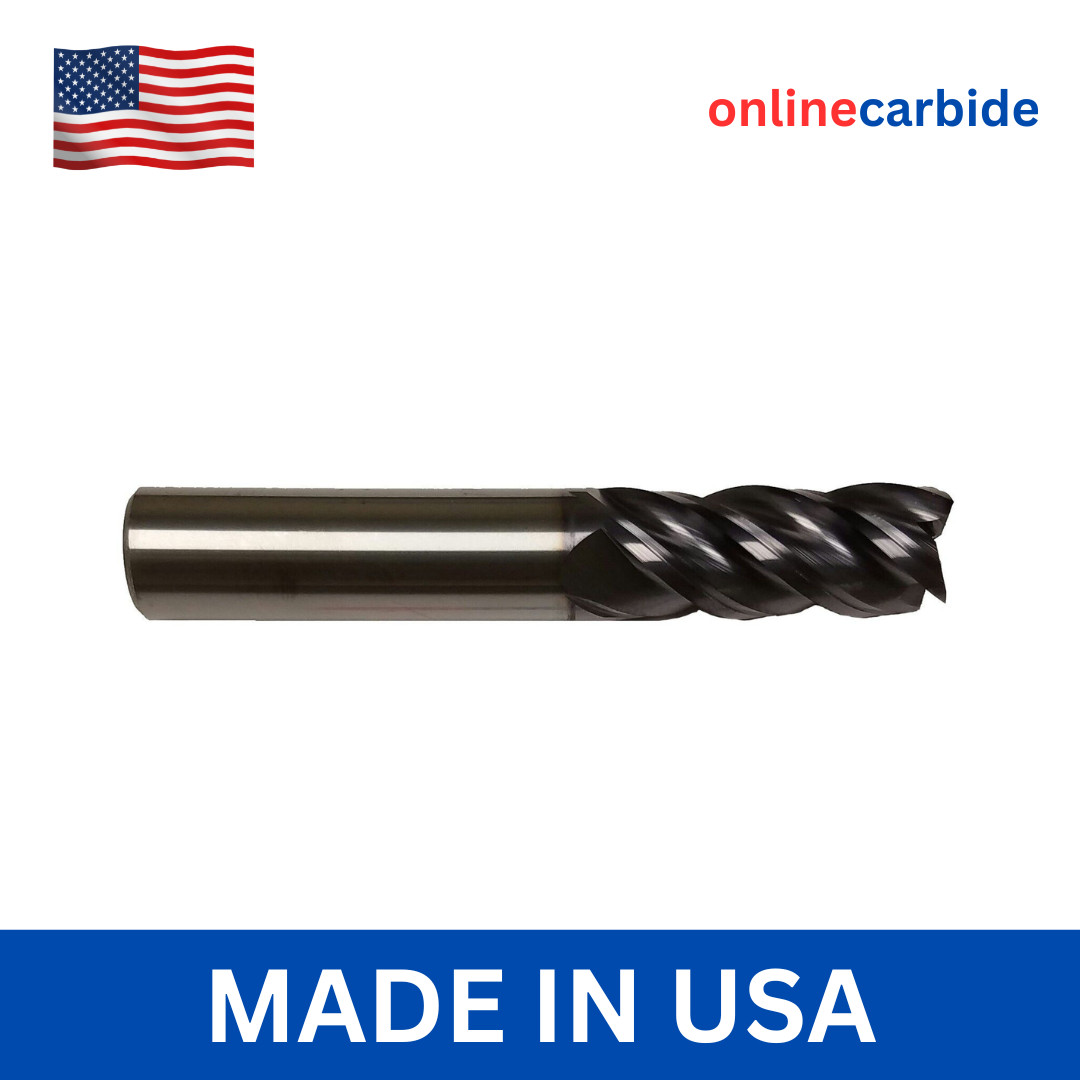 3/16″ 4 FLUTE VARIABLE HELIX CARBIDE END MILL – SQUARE END – TiALN COATED