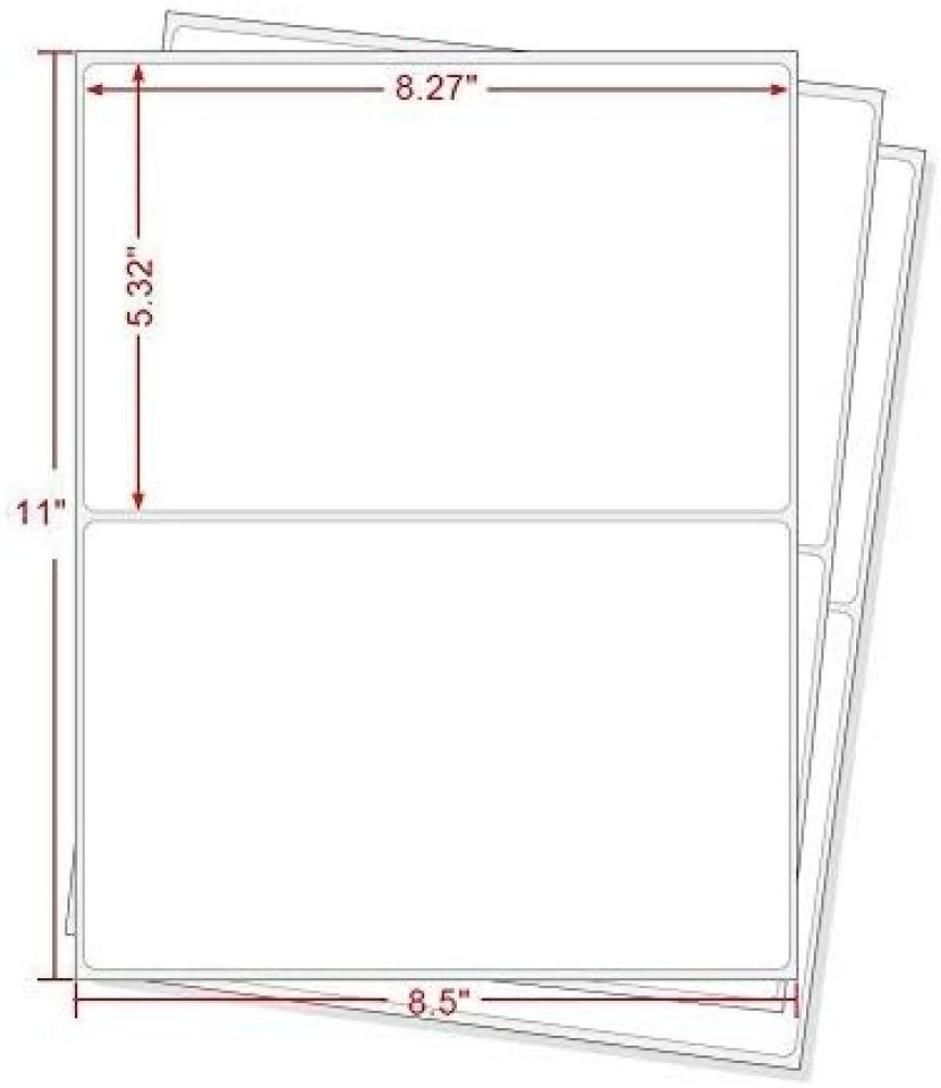 8.5×5.5 Half Sheet Shipping Labels for Laser & Inkjet – 2 Per Page Self Adhesive