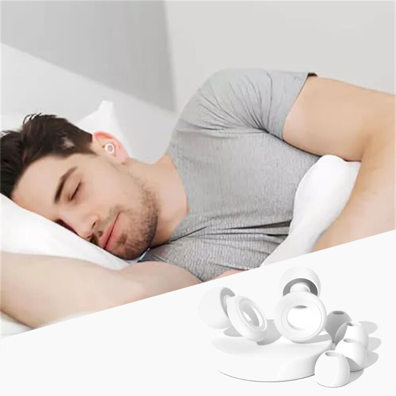 Reusable Silicone Ear Plugs Noise Cancelling Earplugs Protector Study Sleep Swim