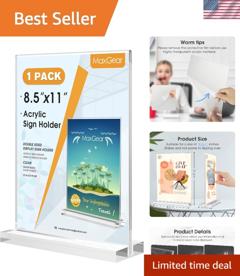 8.5×11 Acrylic Tabletop Display Stand – Perfect for High-Traffic Areas