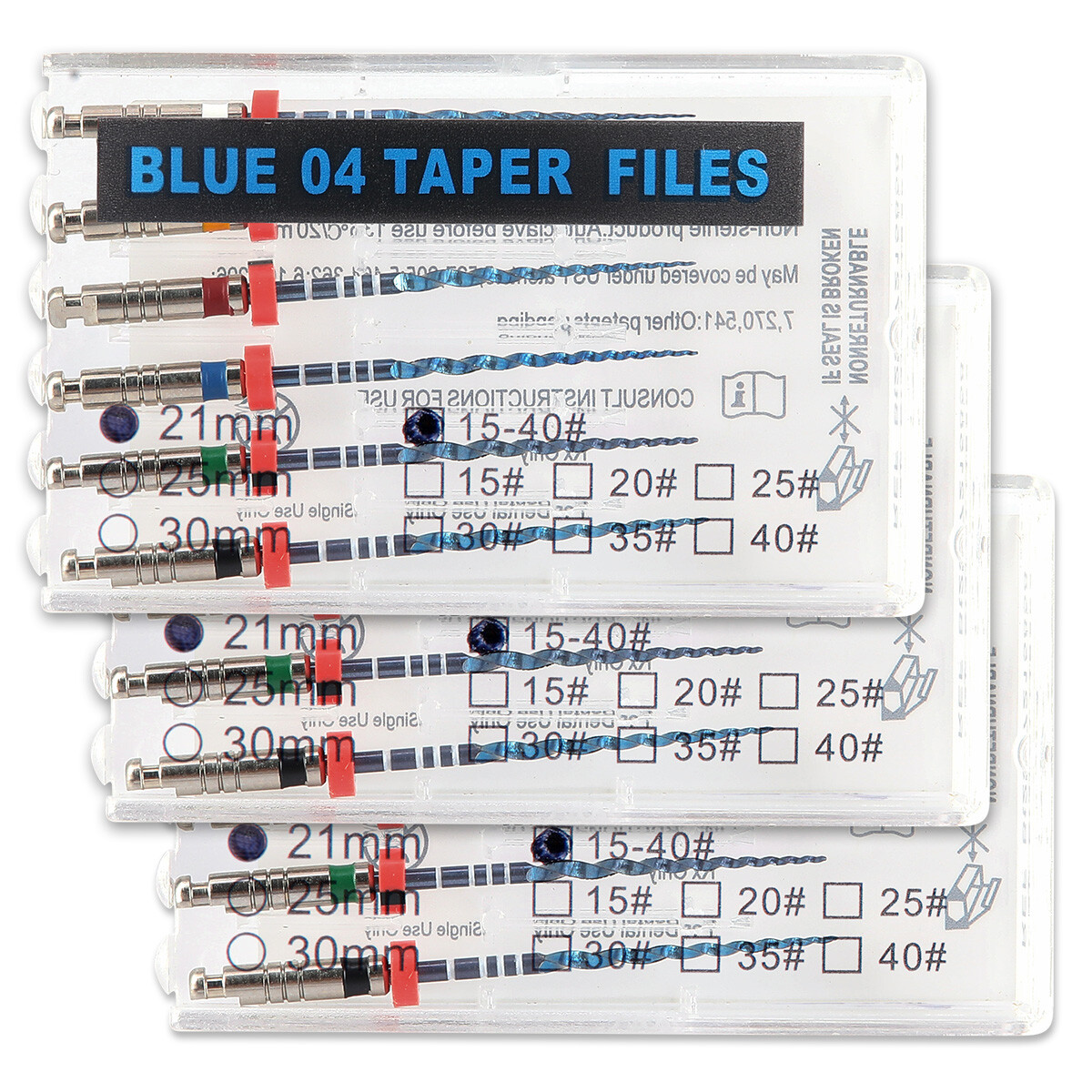 Dental Root Canal Rotary Niti Files Endo V Blue Engine Use 21/25mm 04/06 #15-#40