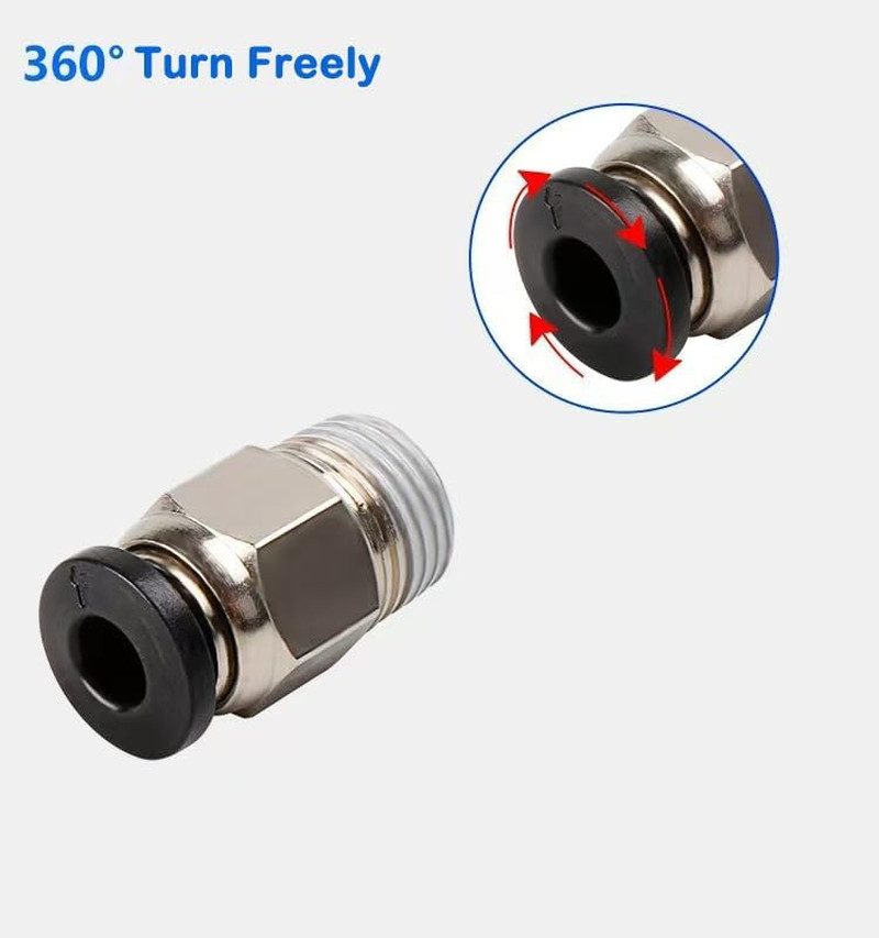 10PCS PC4-M10 Bowden Tube Coupler Male Straight PTFE Tube Push Pneumatic Connect