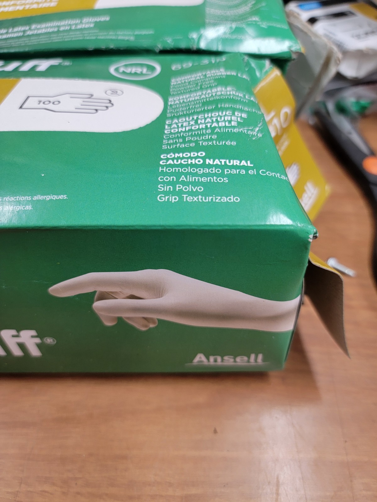 Ansell 69-318 Touchntuff, Disposable Gloves, Food Compliant, Latex, XL, 2 Pk