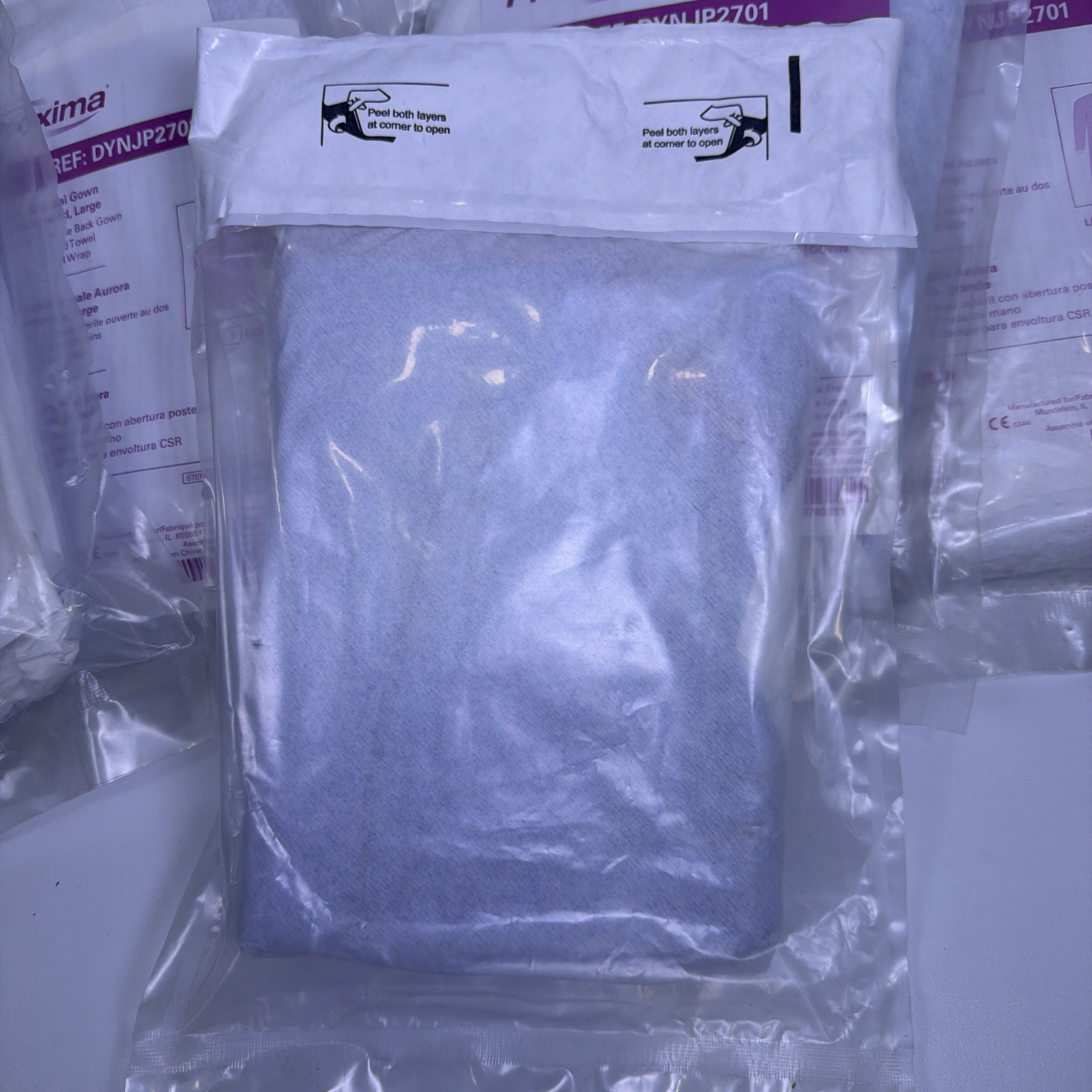Lot of 9 MEDLINE Proxima DYNJP2701 Aurora Surgical Gowns Large Level 3 Gown