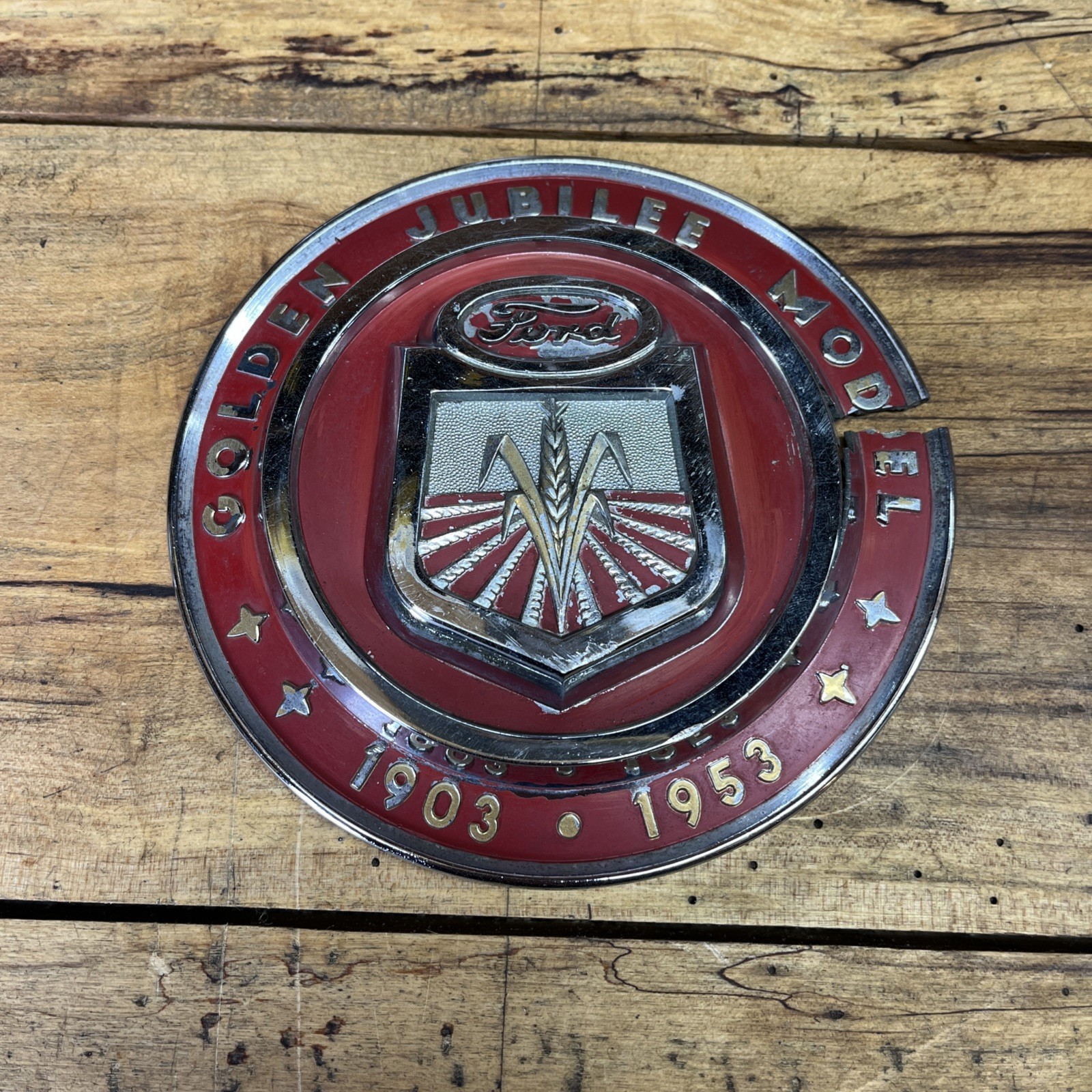 Ford Jubilee Tractor Hood Emblem Badge NAA16600A original 1953