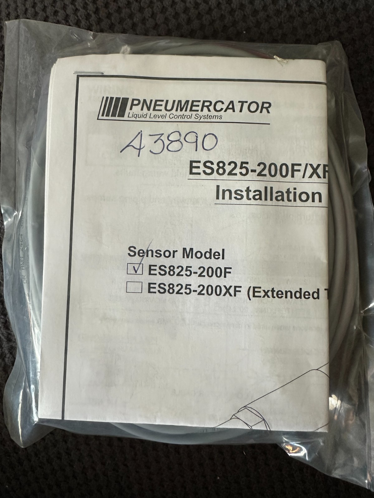 PNEUMERCATOR ES825-200F LEAK SENSOR *NEW-SEALED*