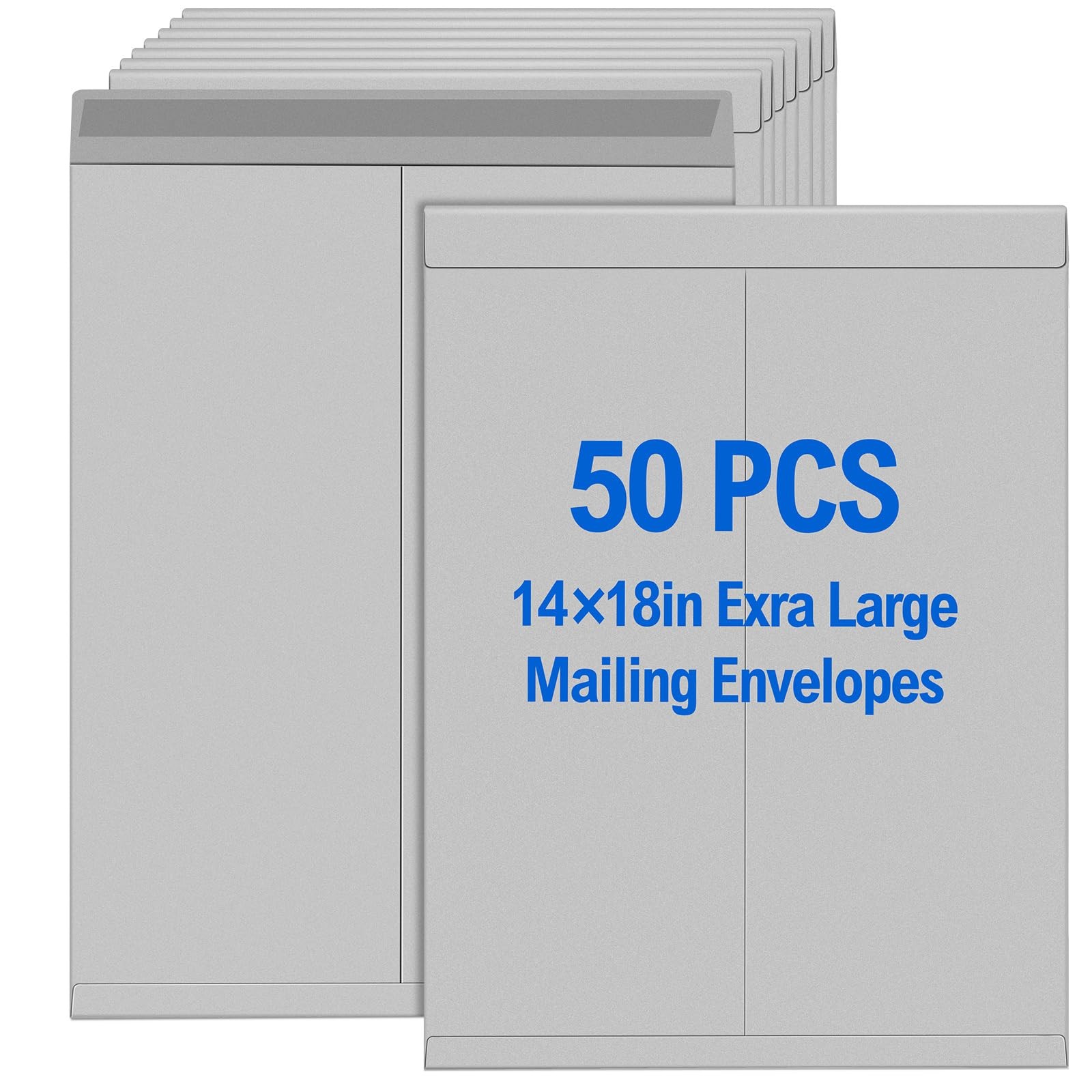 50 Pcs 14” x 18” Extra Large Mailing Envelopes 32lb with Gummed Flaps, Cata…