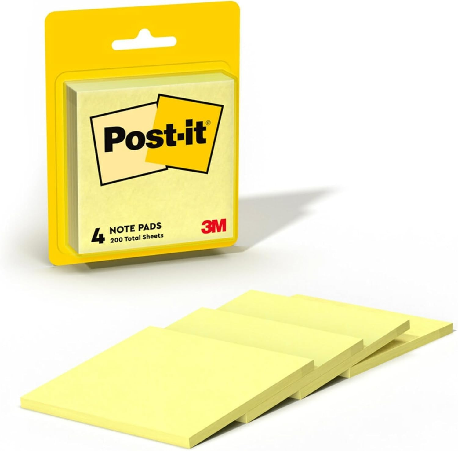 Iconic Canary Yellow Sticky Notes, 3×3, 4 Pads, 50 Sheets Each – Organize Eff…