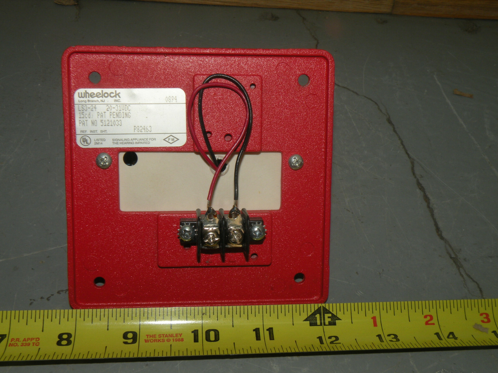 (1) Wheelock L53-24-VFR Fire Alarm Strobe 20-31vdc red 105176