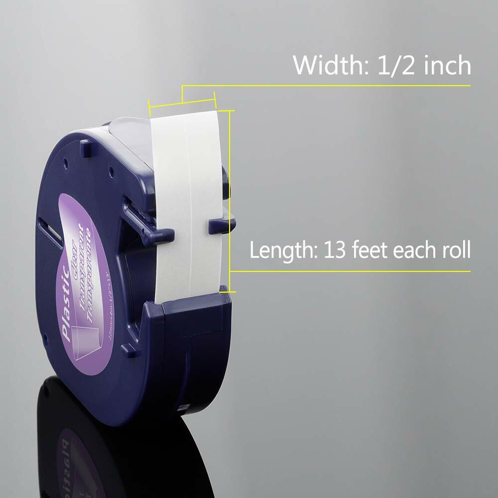 Compatible Dymo LetraTag Refill 91331 12mm White Plastic Label Tape LT-100H 1/2″