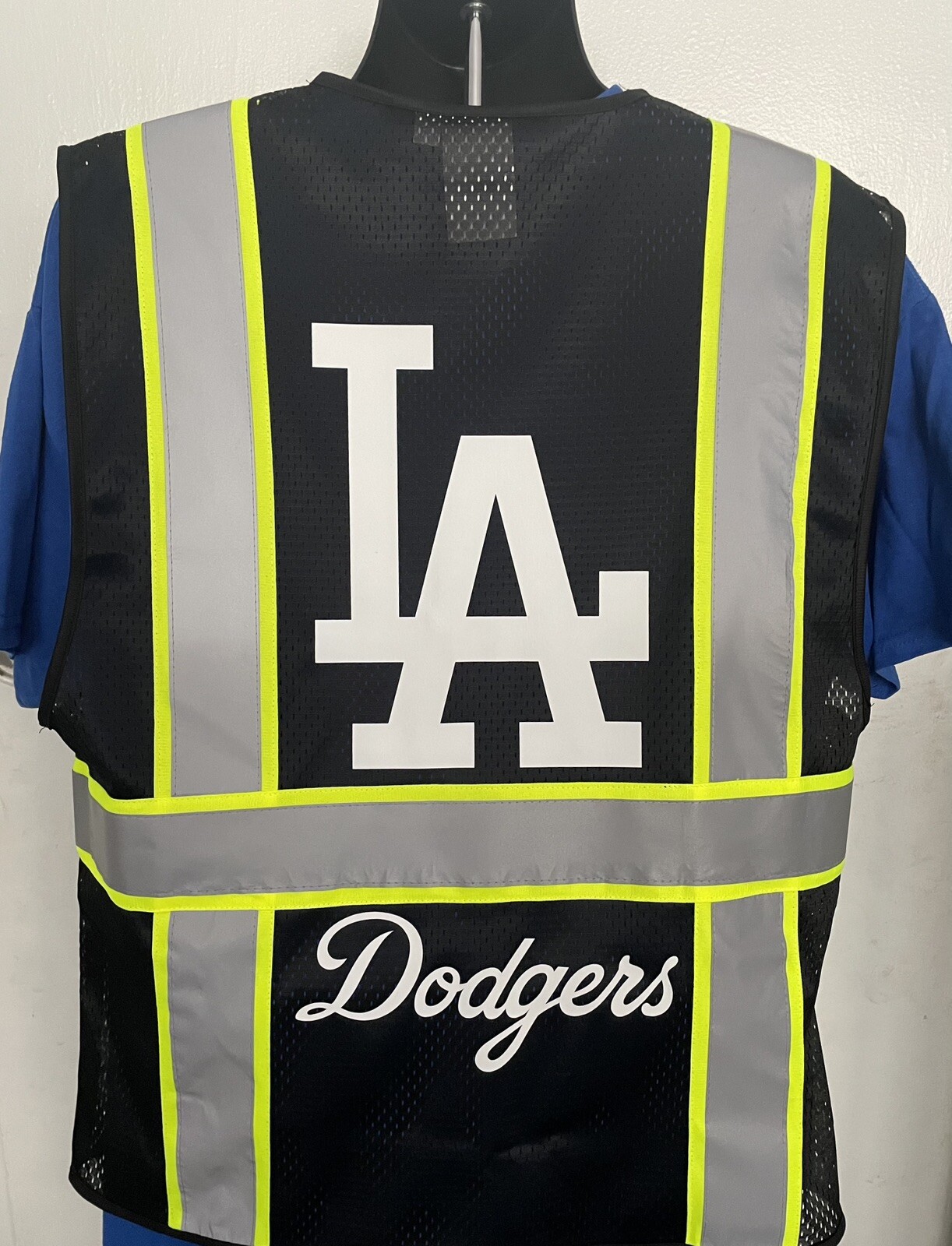 ⚾🦺LOS ANGELES DODGERS SAFETY PPE VEST W/SILVER REFLECTIVE LOGO M/L/XL/2XL-4XL