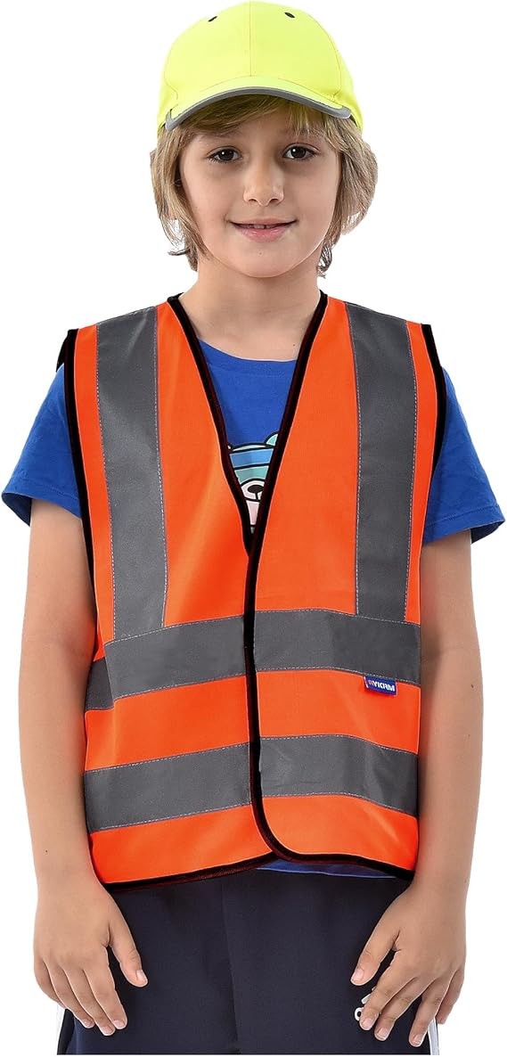children High visibility viz vest kids reflective safety vest orange