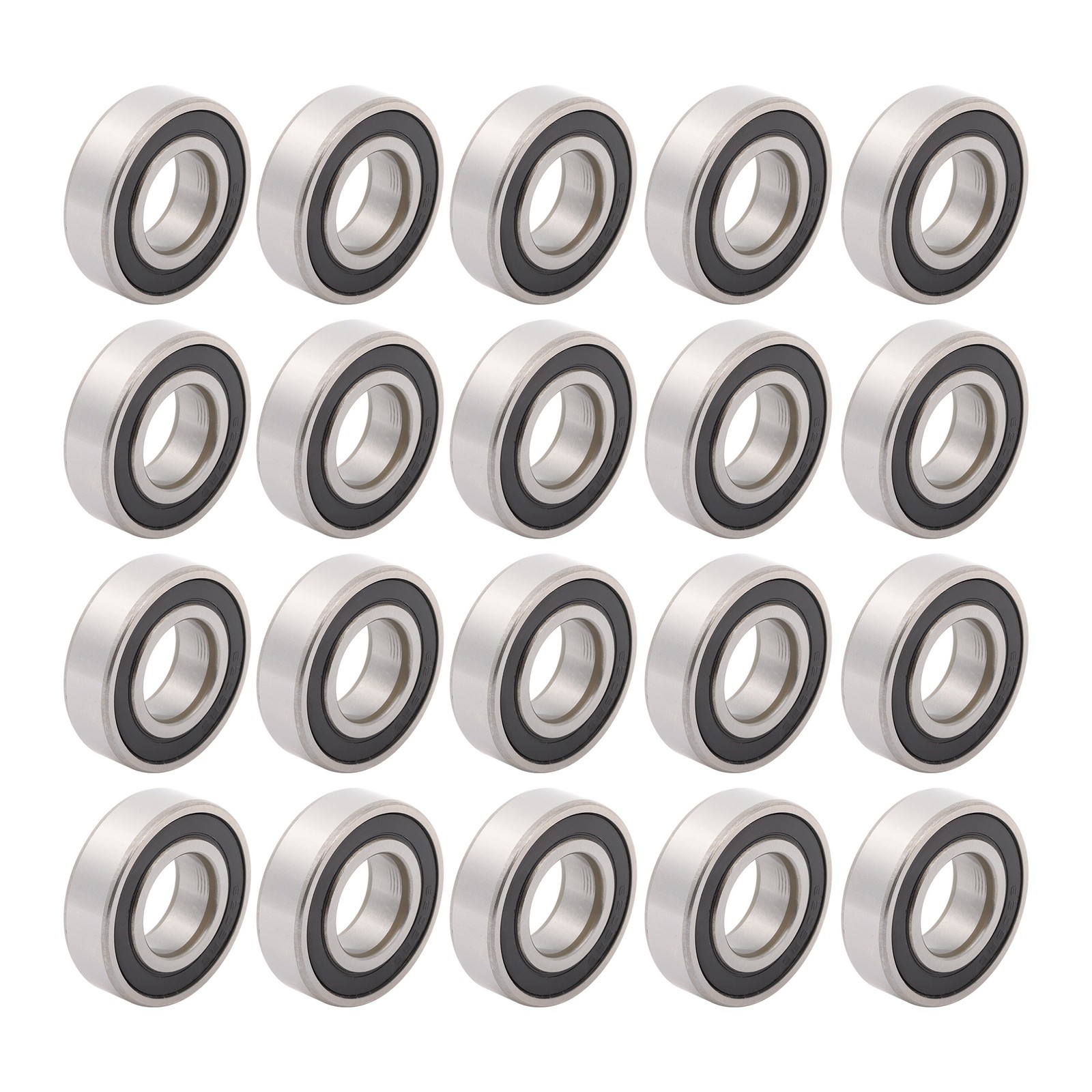 20 Pcs 6205 2RS Bearings 25x52x15mm Double Rubber Seal Deep Groove