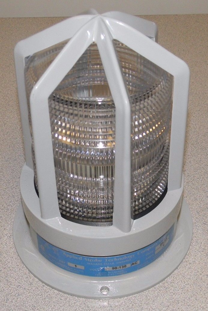 NEW – AST 1 Strobe – Base Mount – Clear Lense – 90-130 VAC – Applied Strobe Tech