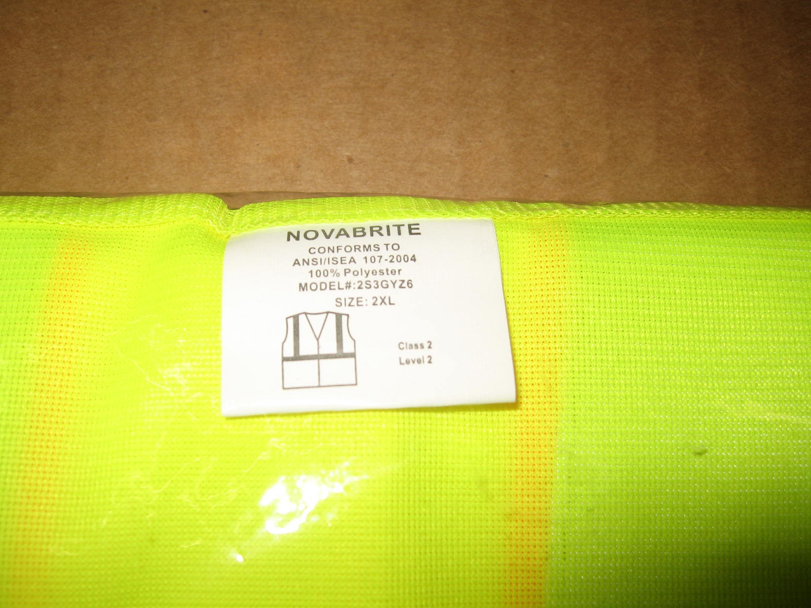 Novabrite 2S3GYZ6 Class 2 Saftey Vest Surveyor Style 2XL Lime ANSI/ISEA 107-2004