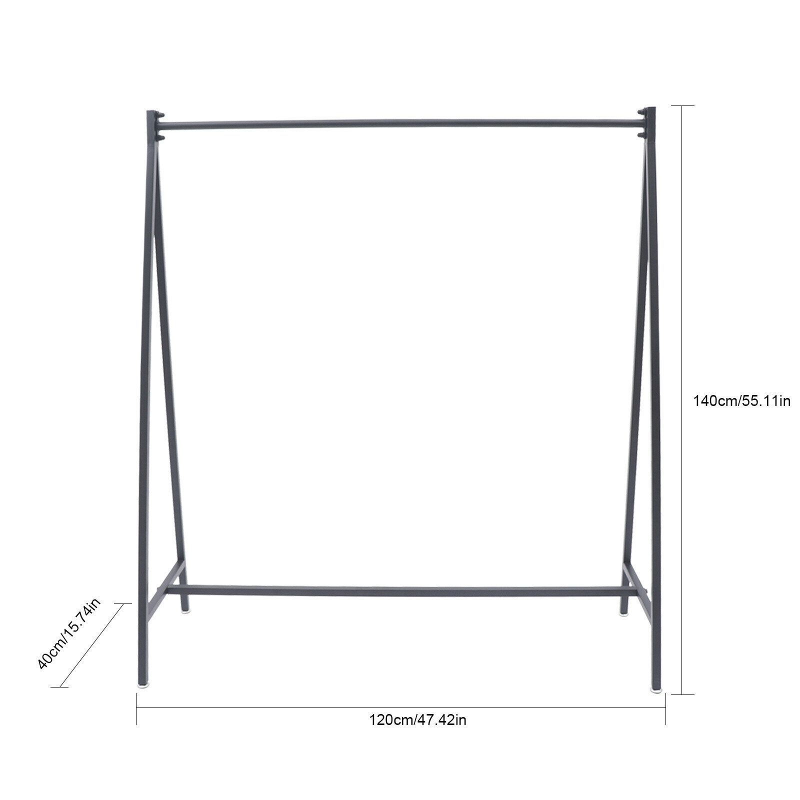 Black Metal Clothes Rack Garment Hanger Clothes Display Stand For Clothing Store