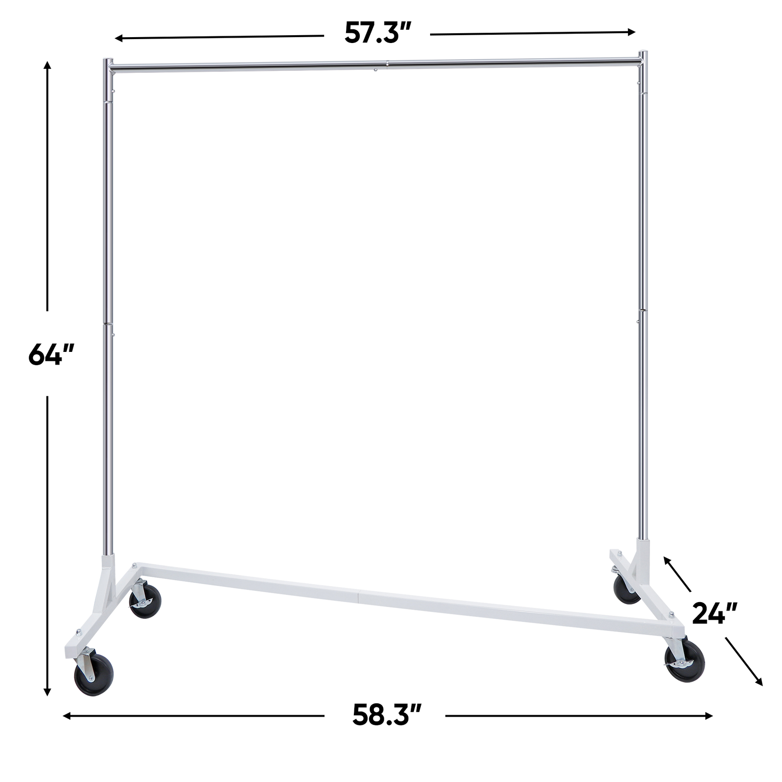 2PCS Heavy Duty Clothes Rack Rolling Garment Z Clothing Rack W/Lockable Casters