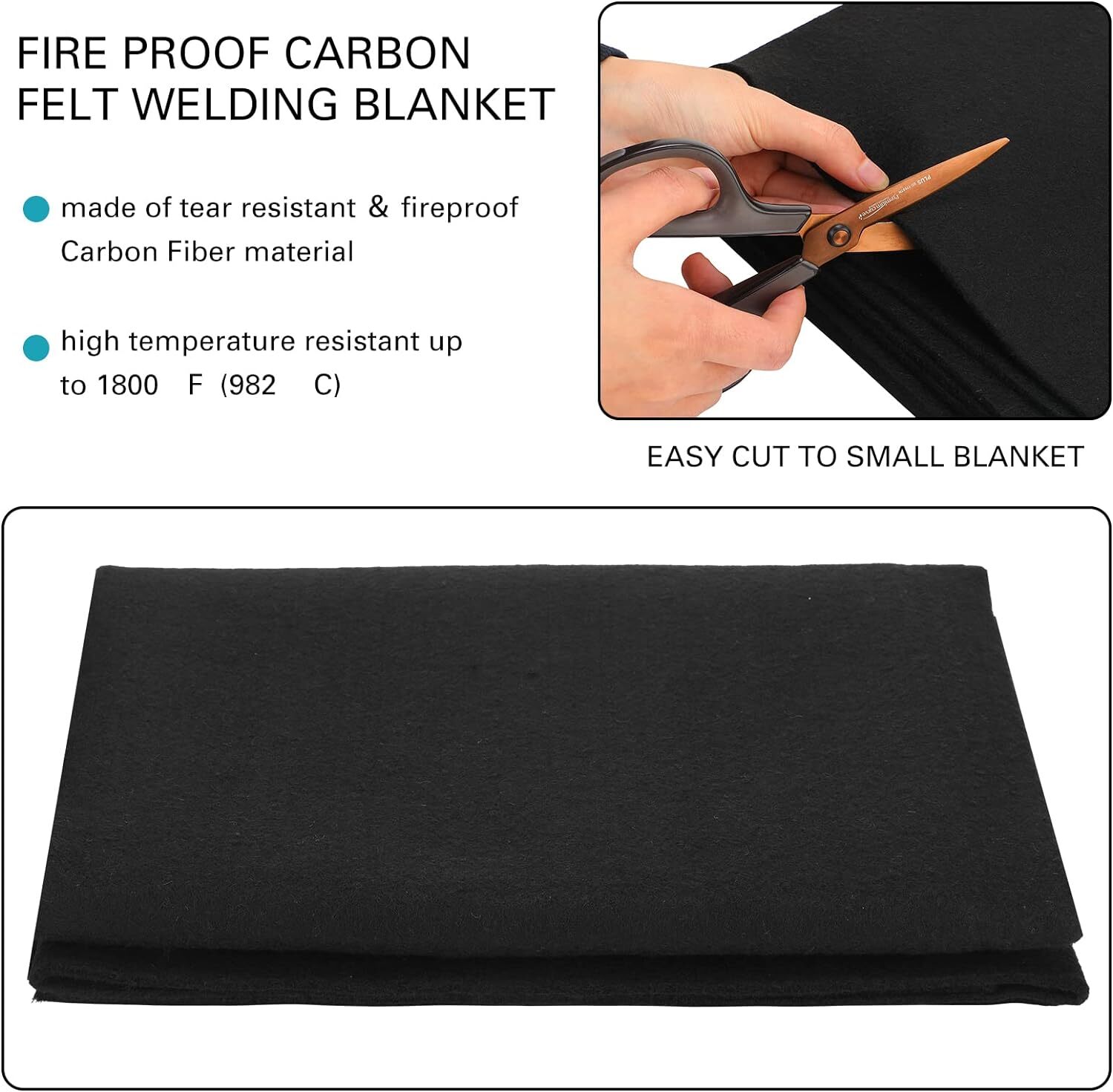 High Temp Carbon Fiber Welding Blanket Protect Work Area from Sparks Splatter