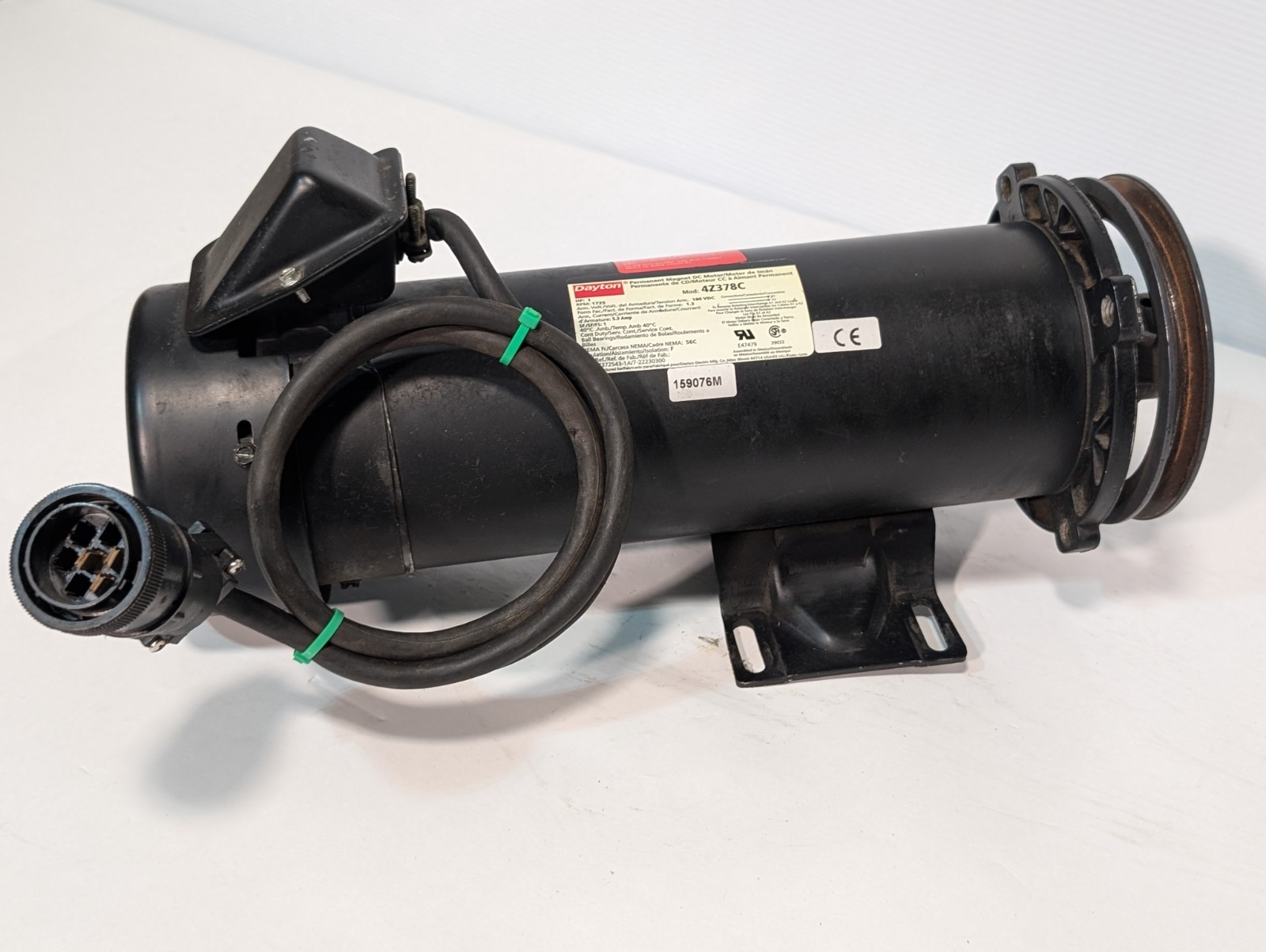 Dayton 4Z378C Permanent Magnet DC Motor, 46807372543-1A, 1HP, 1725RPM, 56C, 180V