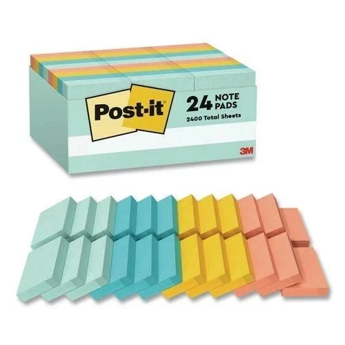 Post-it Pads in Beachside Cafe Collection Colors Value Pack1.38″ 1.88″ 100 S 24p
