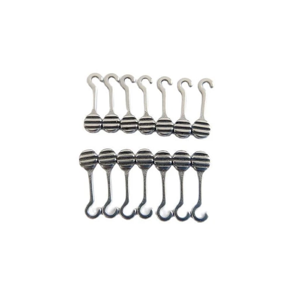 10 Pieces Bondable Sliding Crimpable Hook Long Curved Left/Right 10Pcs/pack