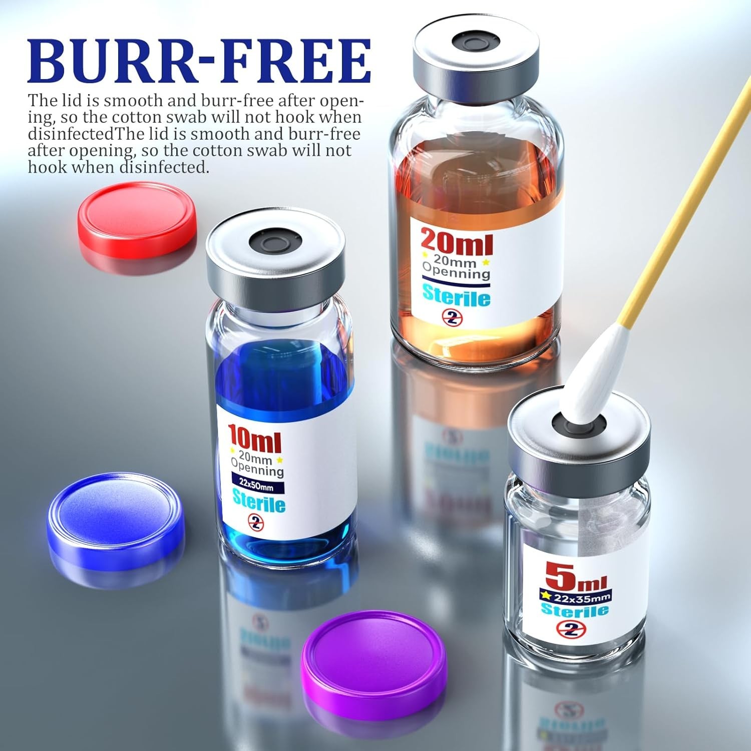 Sterile 10ml Vials with Self-Healing Injection Port Aluminum Cap for Medical Use