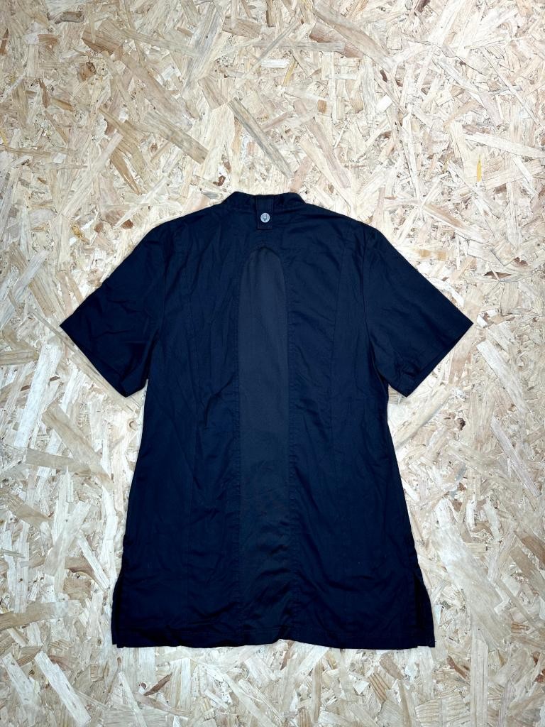 Chef Works Womens Black Short Sleeve Chef Coat Jacket Size Small Snap Front