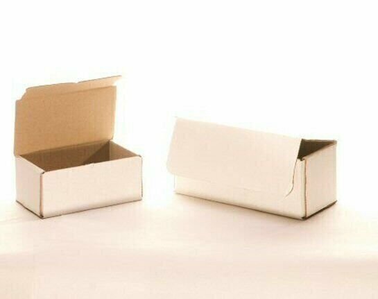 50 7-1/8″ x 5″ x 3″ White Corrugated Mailers Die Cut Tuck Flap Boxes