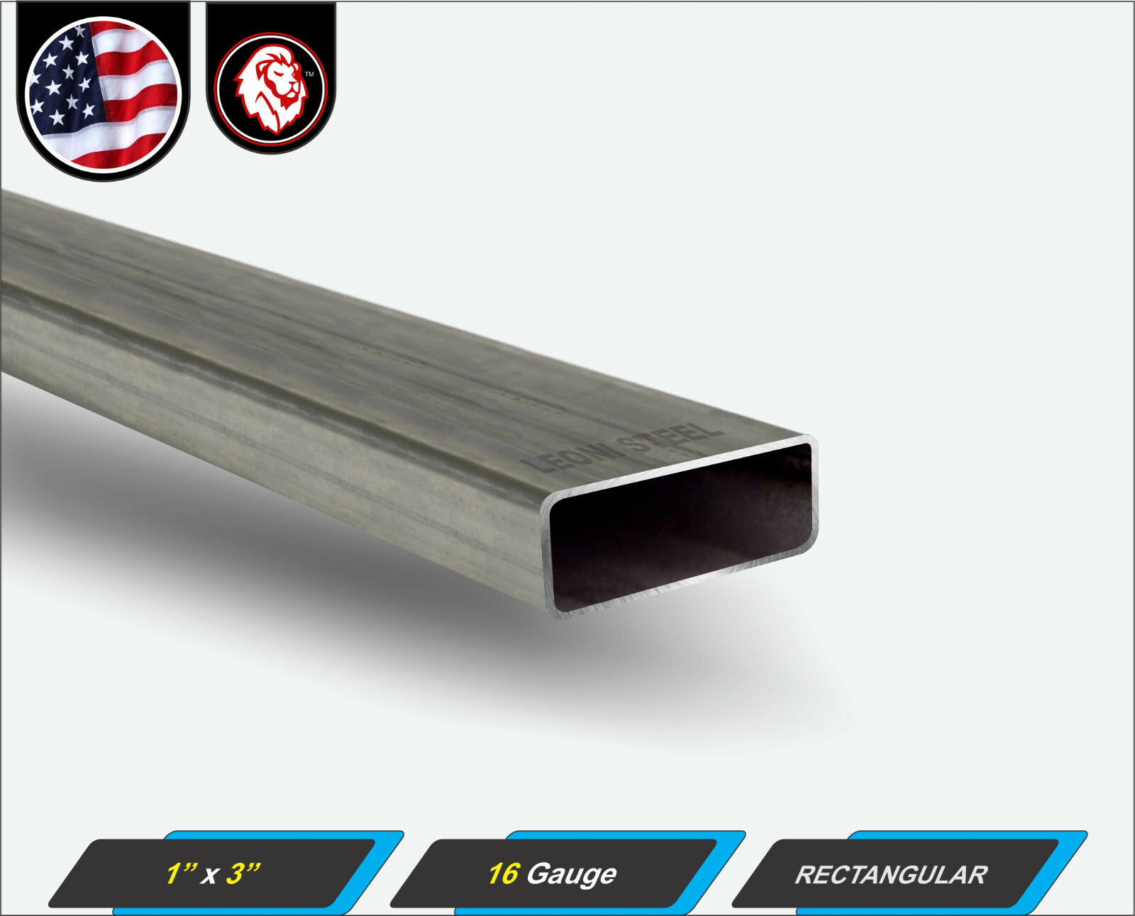 1″ x 3″ Rectangular Metal Tube – Mild Steel – 16 gauge – ERW – 60″ Long (5-ft)