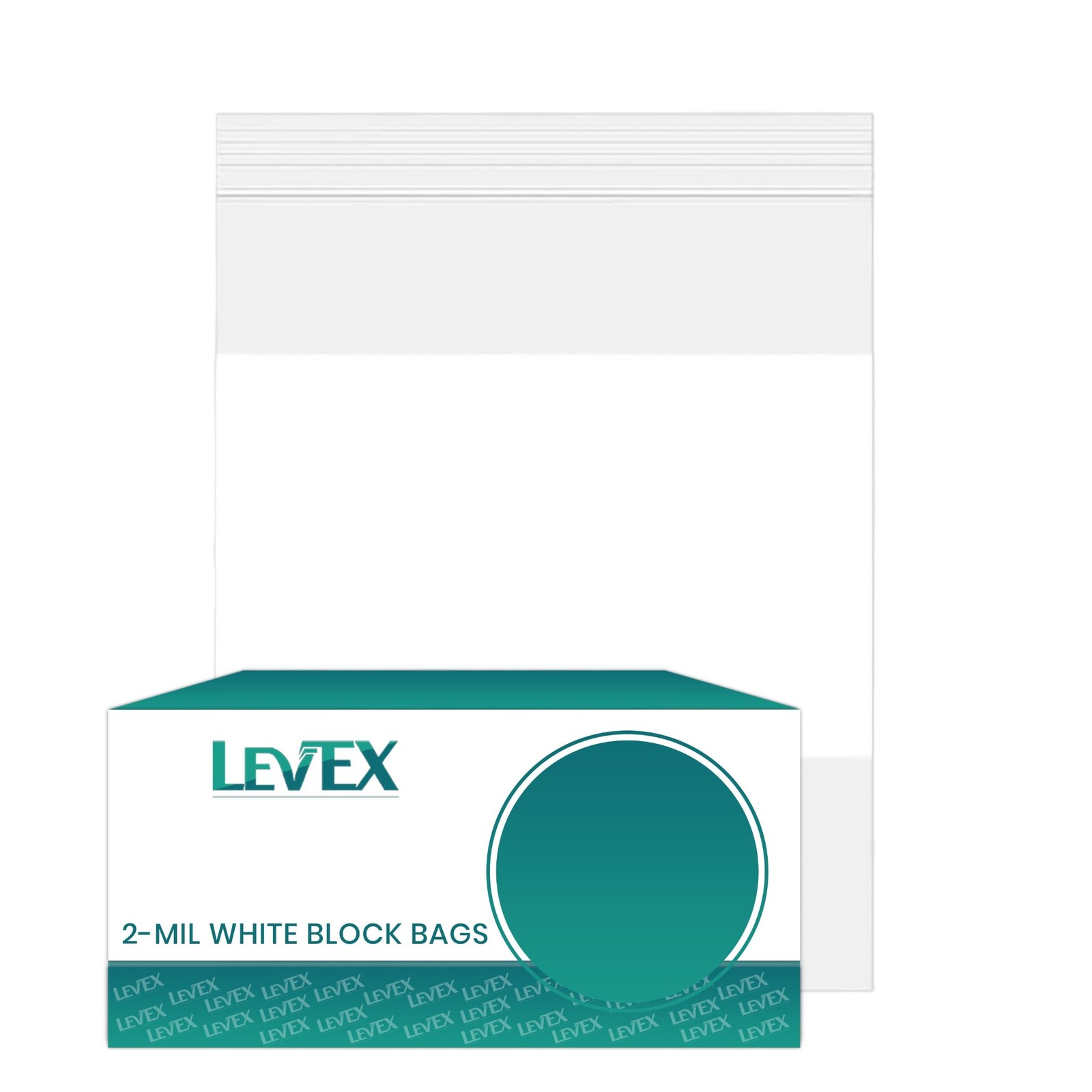 5″ x 5″ White Block Zip Seal Bags Reclosable Top Lock 2Mil Zipper Baggies
