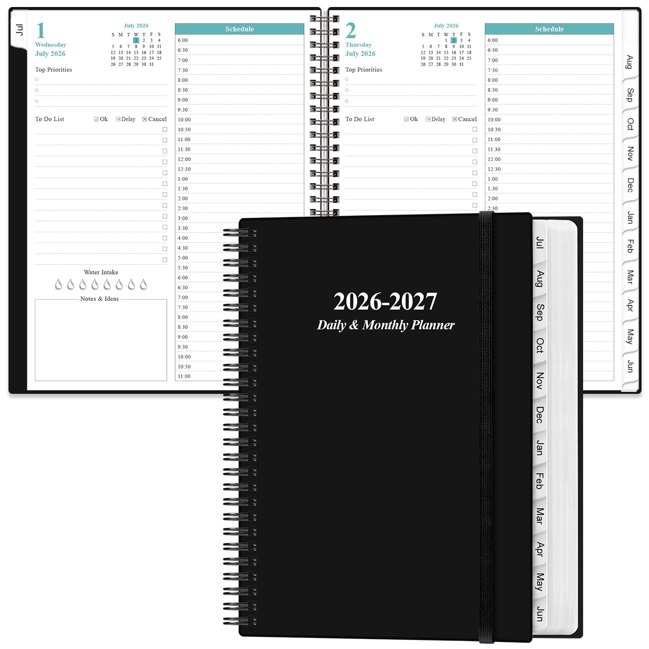 2026-2027 Daily & Monthly Planner – One Page Per Day, Daily Planner from July…