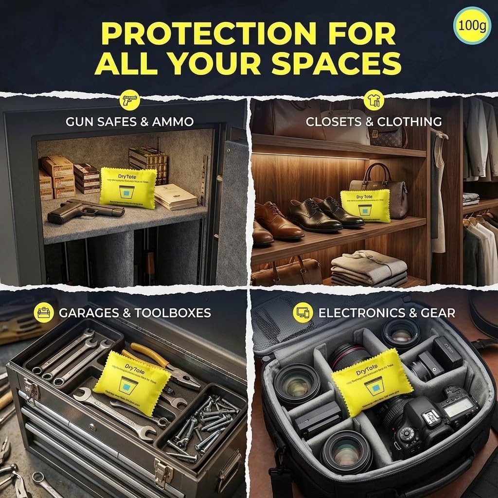 Rechargeable Color Indicating Silica Gel Packs, 5-Pack