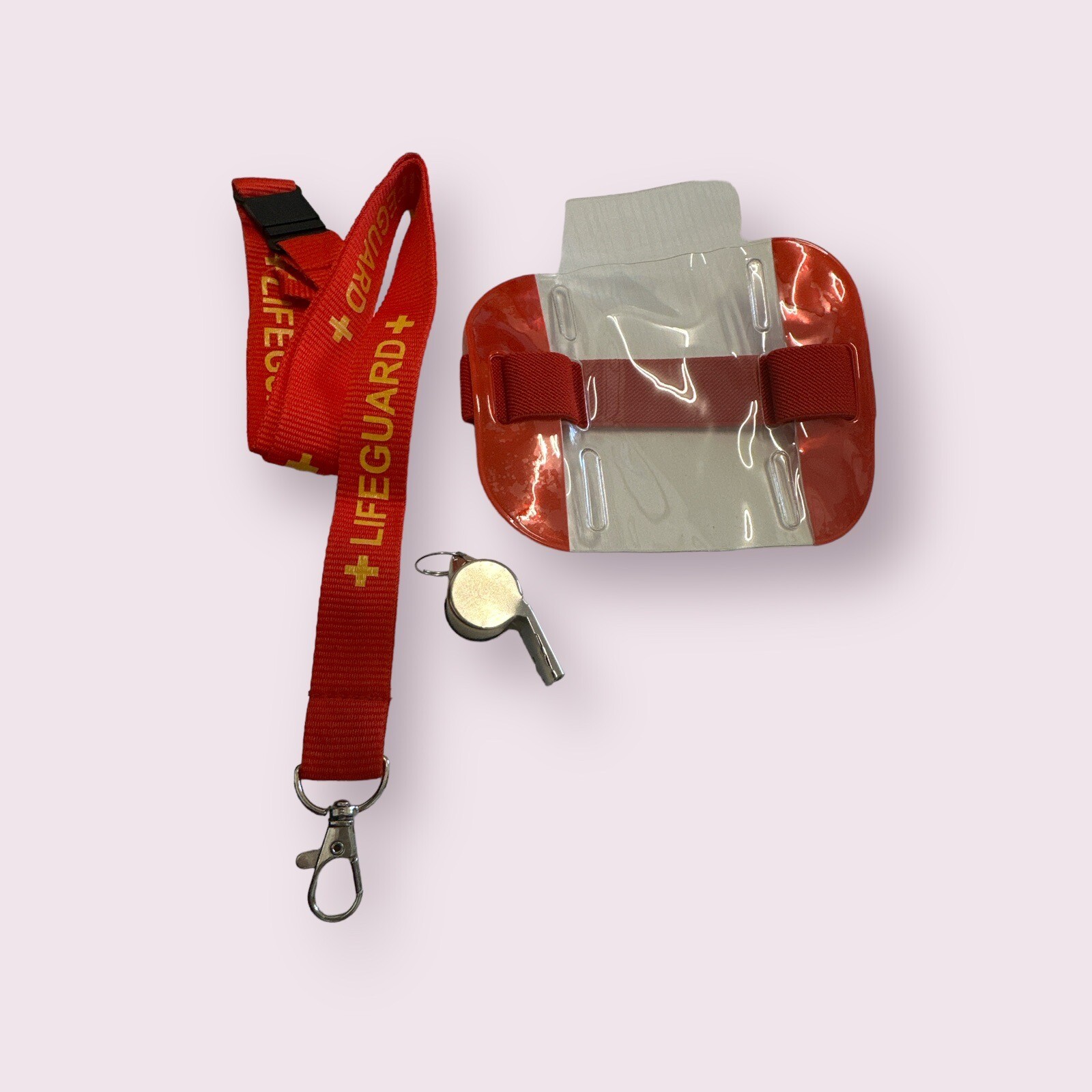 20mm Lifeguard Lanyard + Safety Breakaway + Whistle + Red Armband