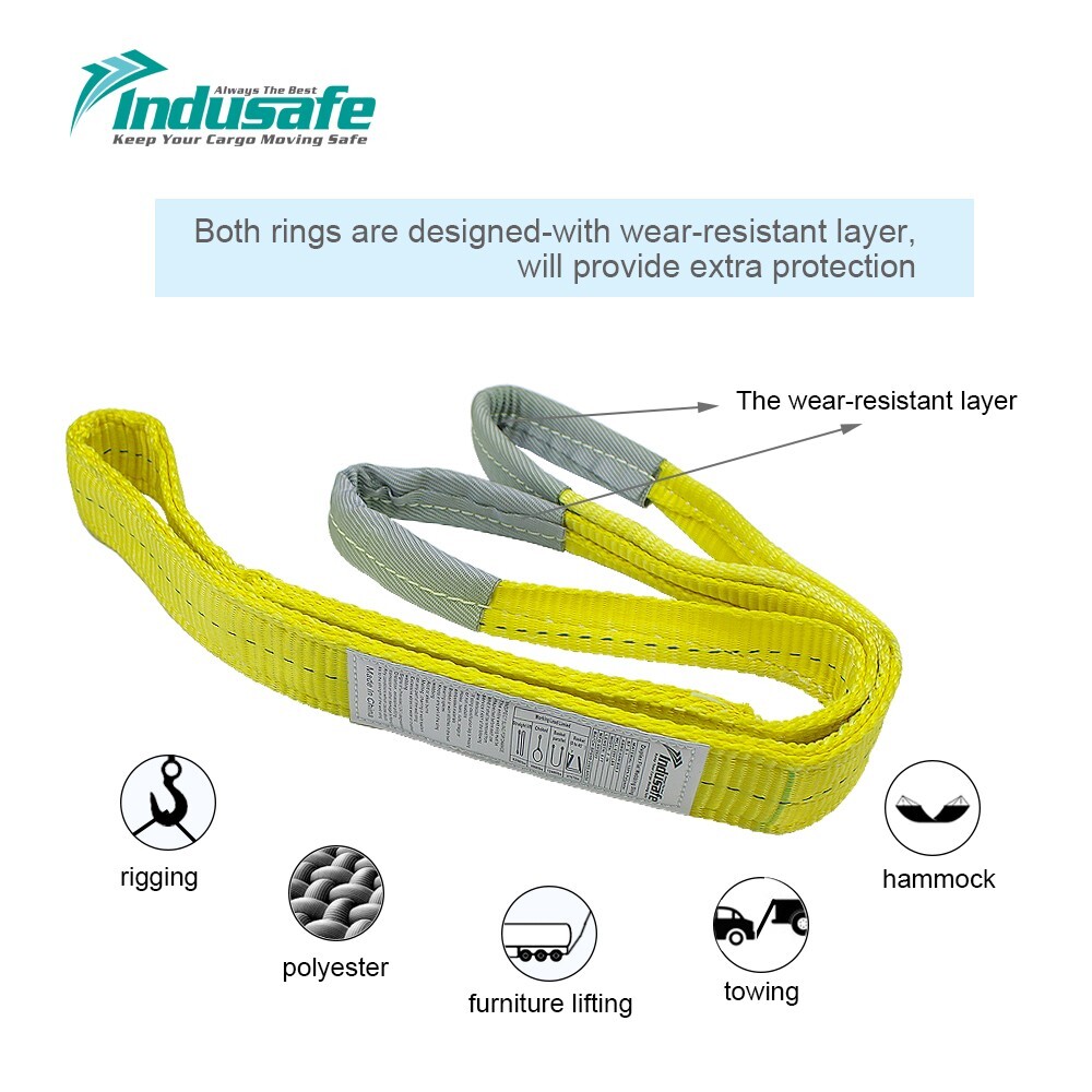 Indusafe 10 Pack 2″x 6′ Lifting Web Slings Polyester Flat Duplex Webbing Straps