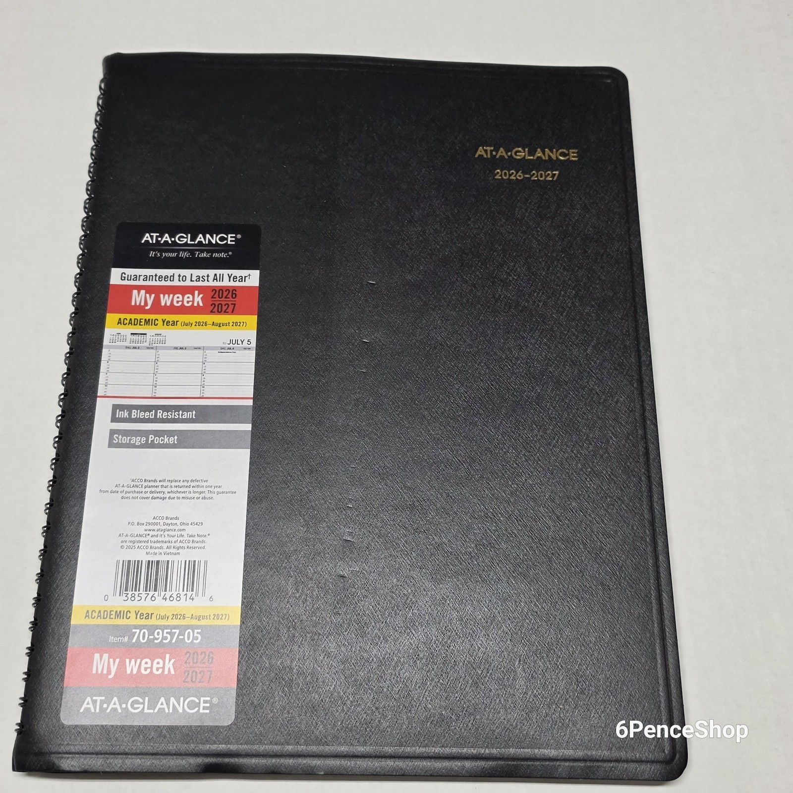 AT-A-GLANCE Academic 2026-2027 Weekly Appointment Book Planner 11 in.X 8-1/4in