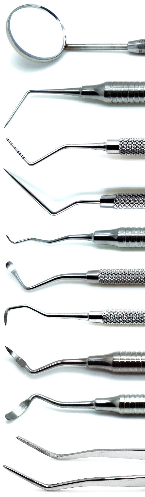 Dental Examination Probes Curettes Scalers Pliers Explorers Set of 10