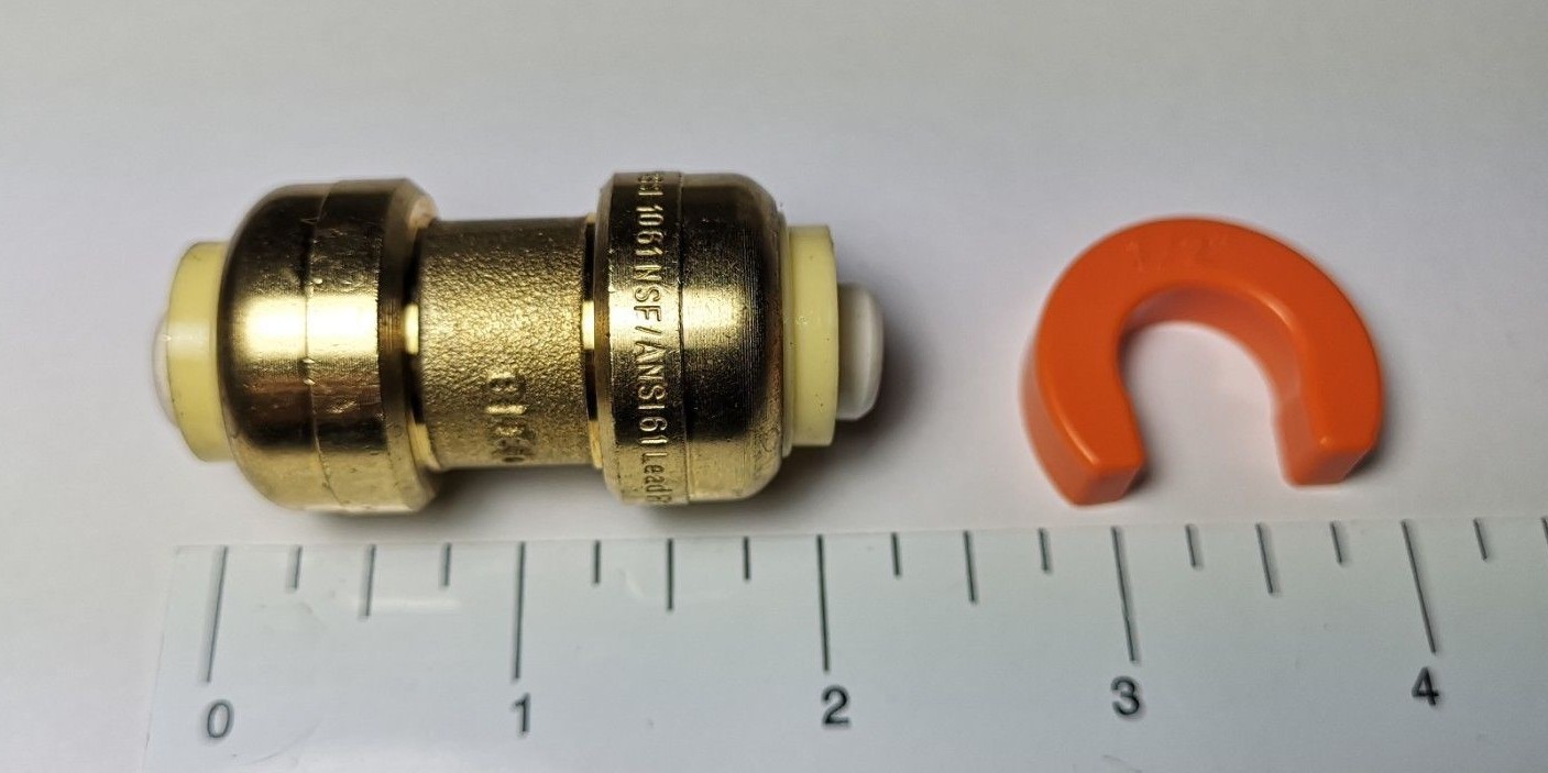 20 PCS. 1/2″ PUSH FIT COUPLINGS WITH 1 FREE DISCONNECT CLIP