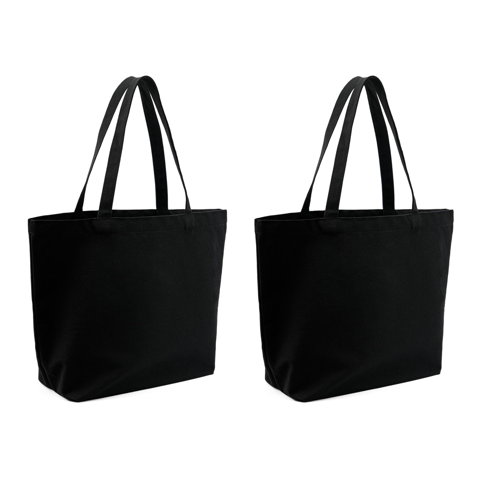 REDSINDA Blank Canvas Cotton Tote Bags, 2 17.7 x 13.7 x 5.9 inches, 2 Black