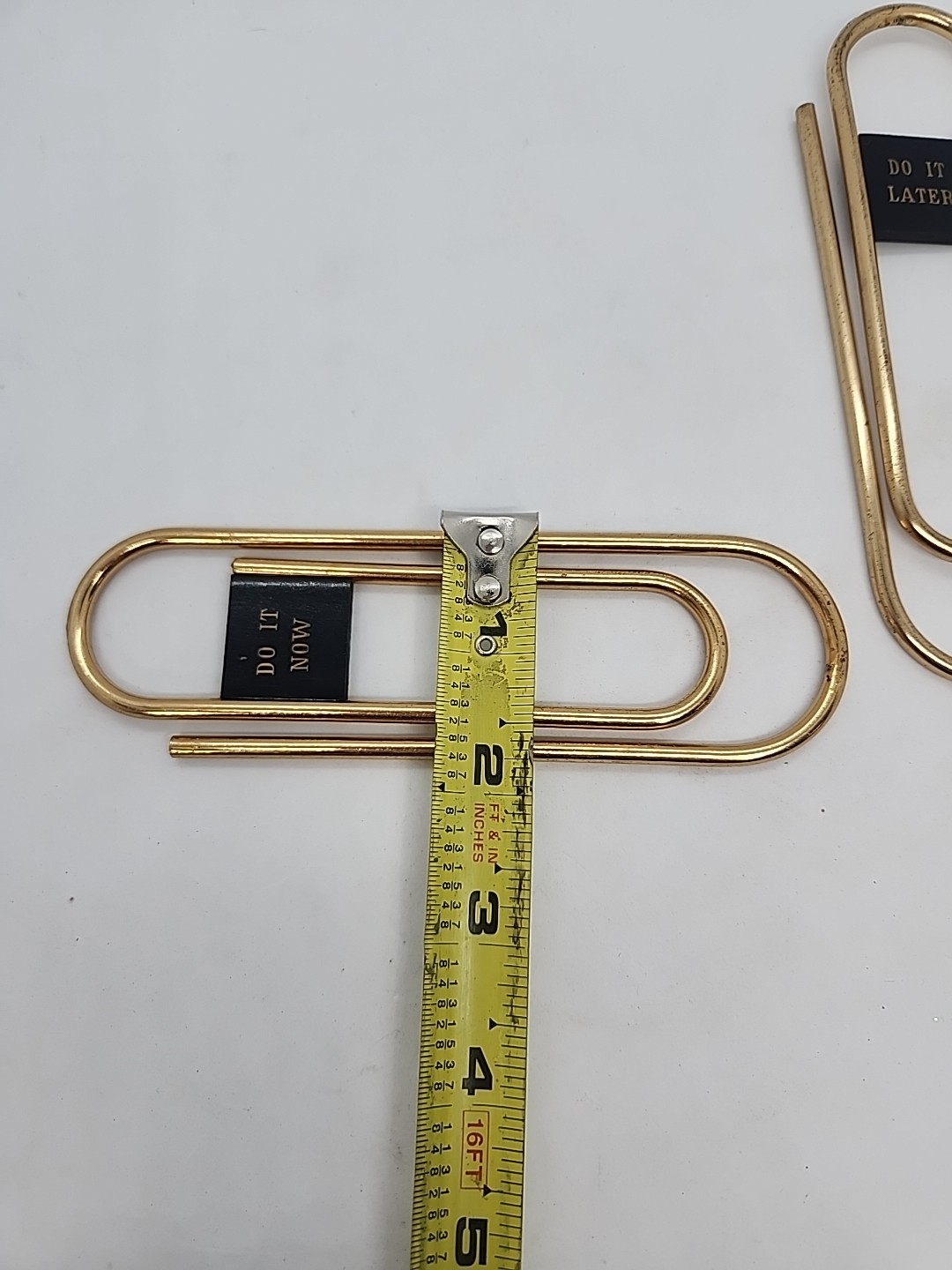 Paperclips 5.75″ Extra Large Paper Clips Sturdy Gold Tone Do It Now Do It Later