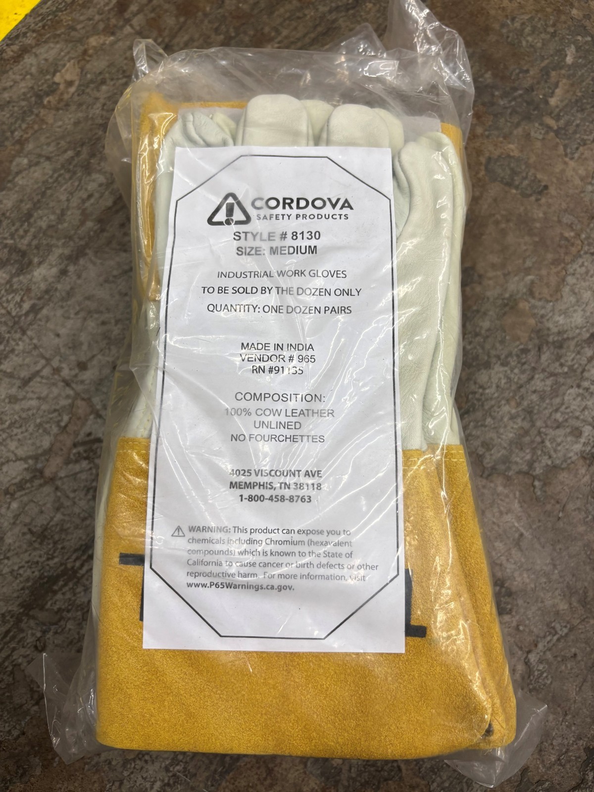 Cordova 8130M Tig/Wel Premium Grain Cowhide Leather, Size Medium Lot of 12 Pairs