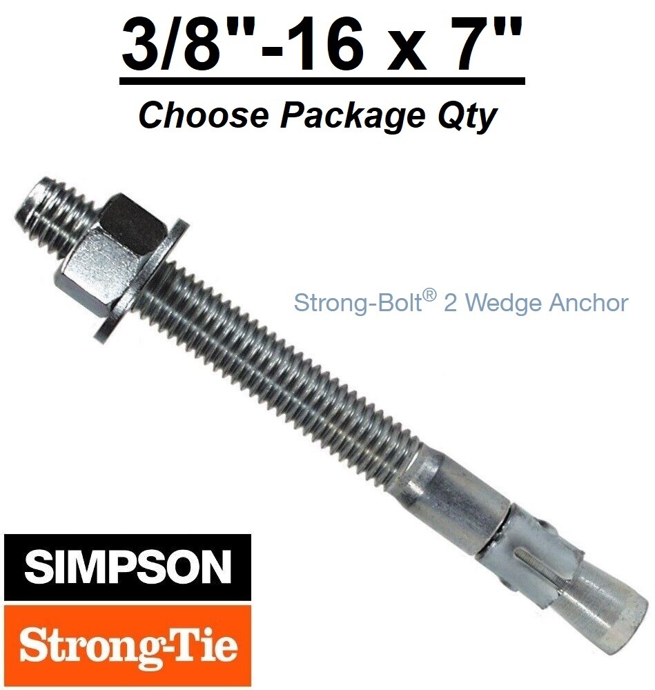 3/8″-16 x 7″ Simpson Strong Bolt 2 II Concrete Wedge Anchor STB2-37700