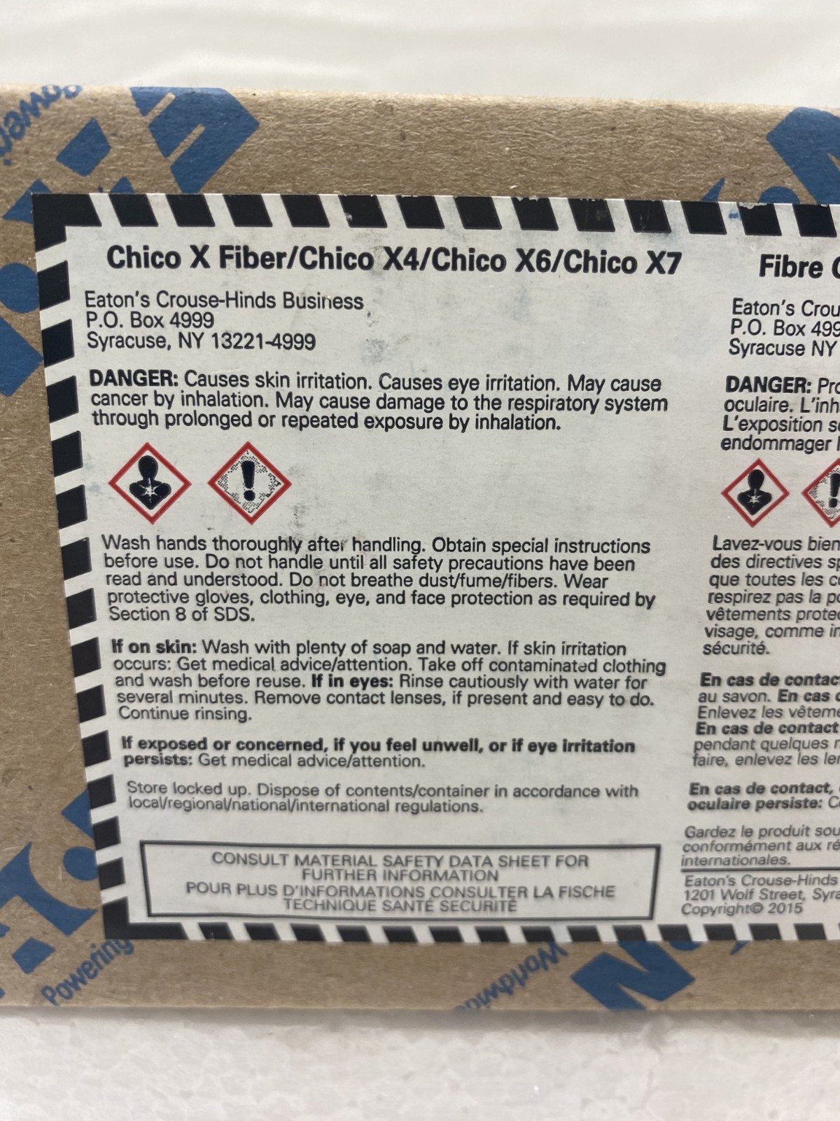 EATON / CROUSE-HINDS, CHICO X4 ELECTRICAL SEALING FIBER, 2 OZ. LOT OF 2. NEW.