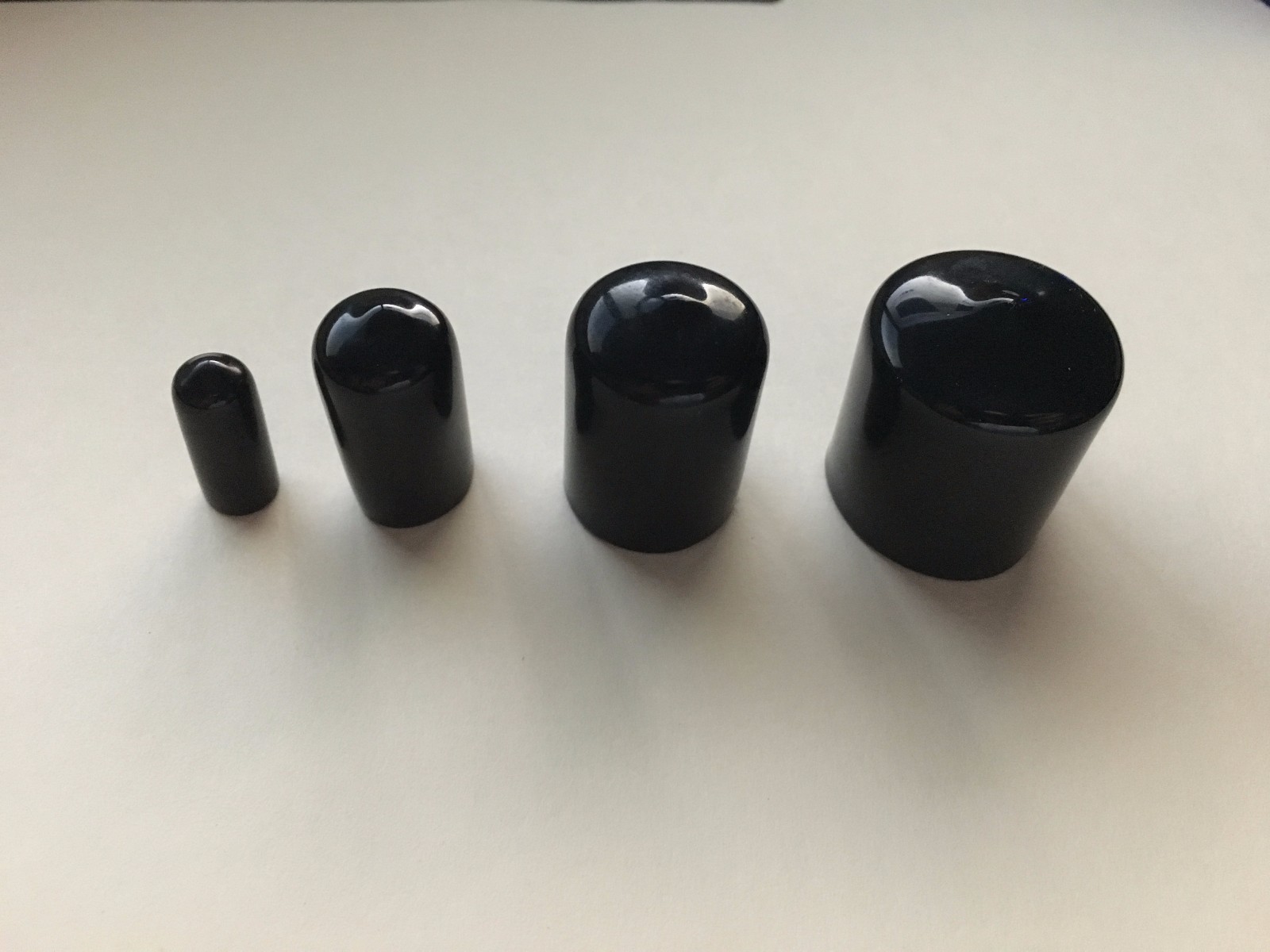 Black Vinyl (Rubber) Round End Cap Cover for Pipe,Tube Hub Caps Tubing Free Ship