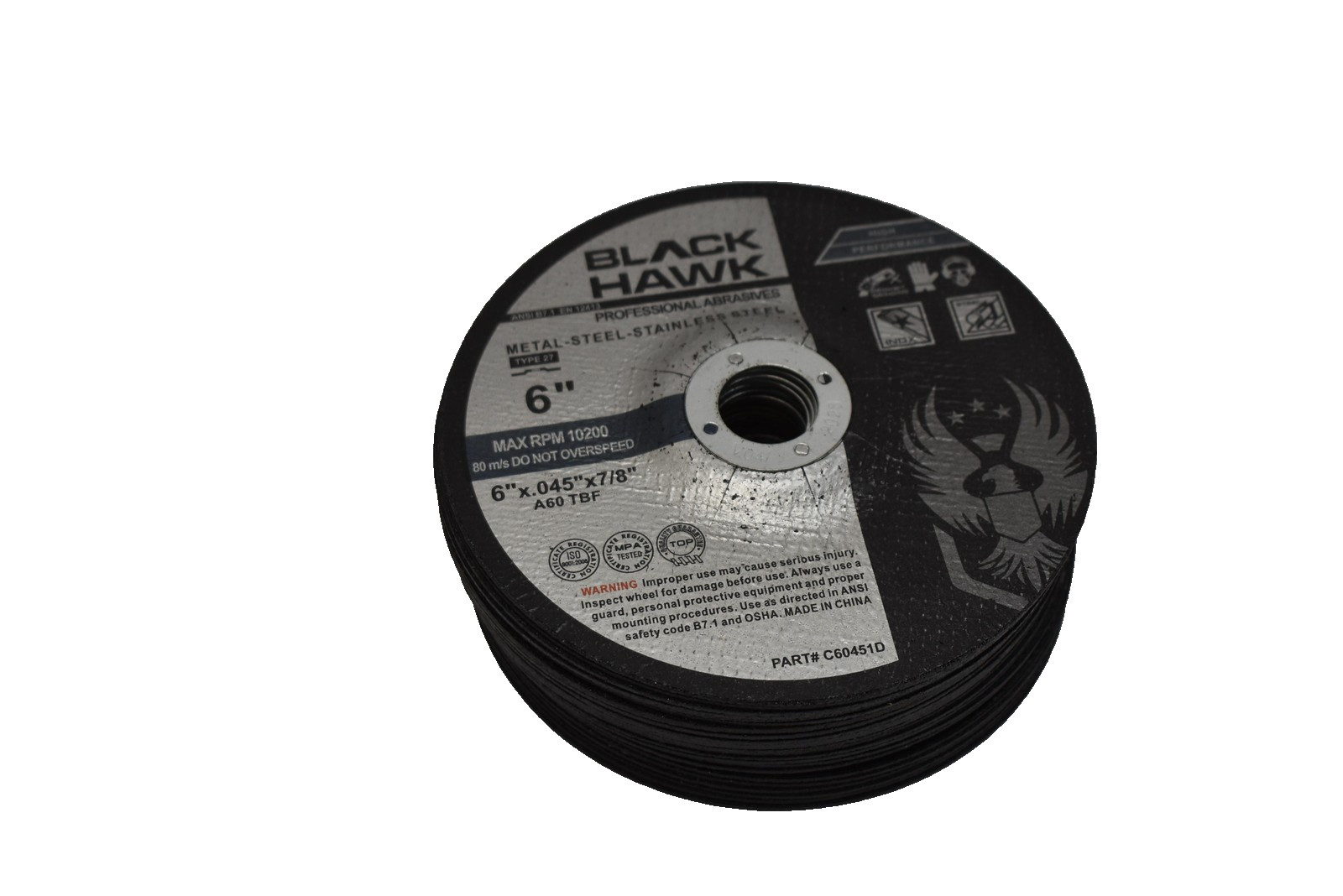 Black Hawk 6″ Cutting Discs 25 Pack Metal Steel Stainless Type 27 A60 TBF New