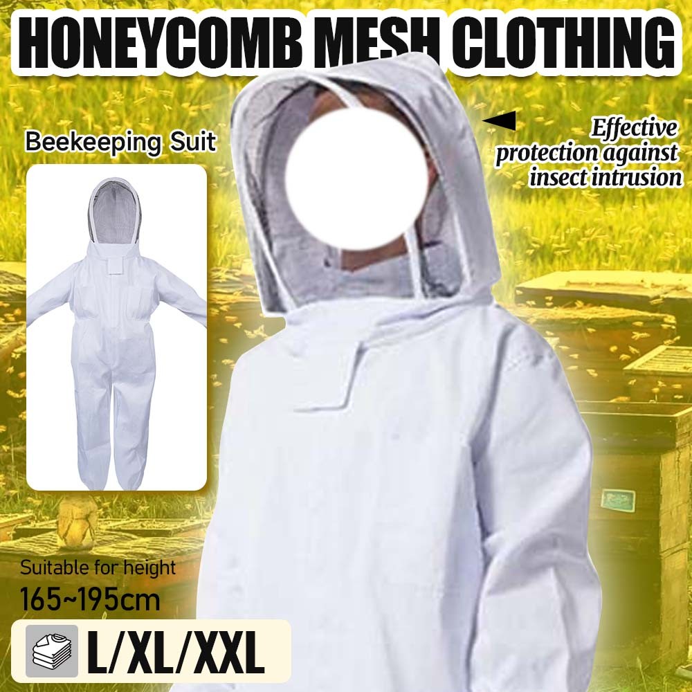 Beekeeping Suit XL Full Body Beekeeper Coverall Outfit Jacket with Veil Unisex